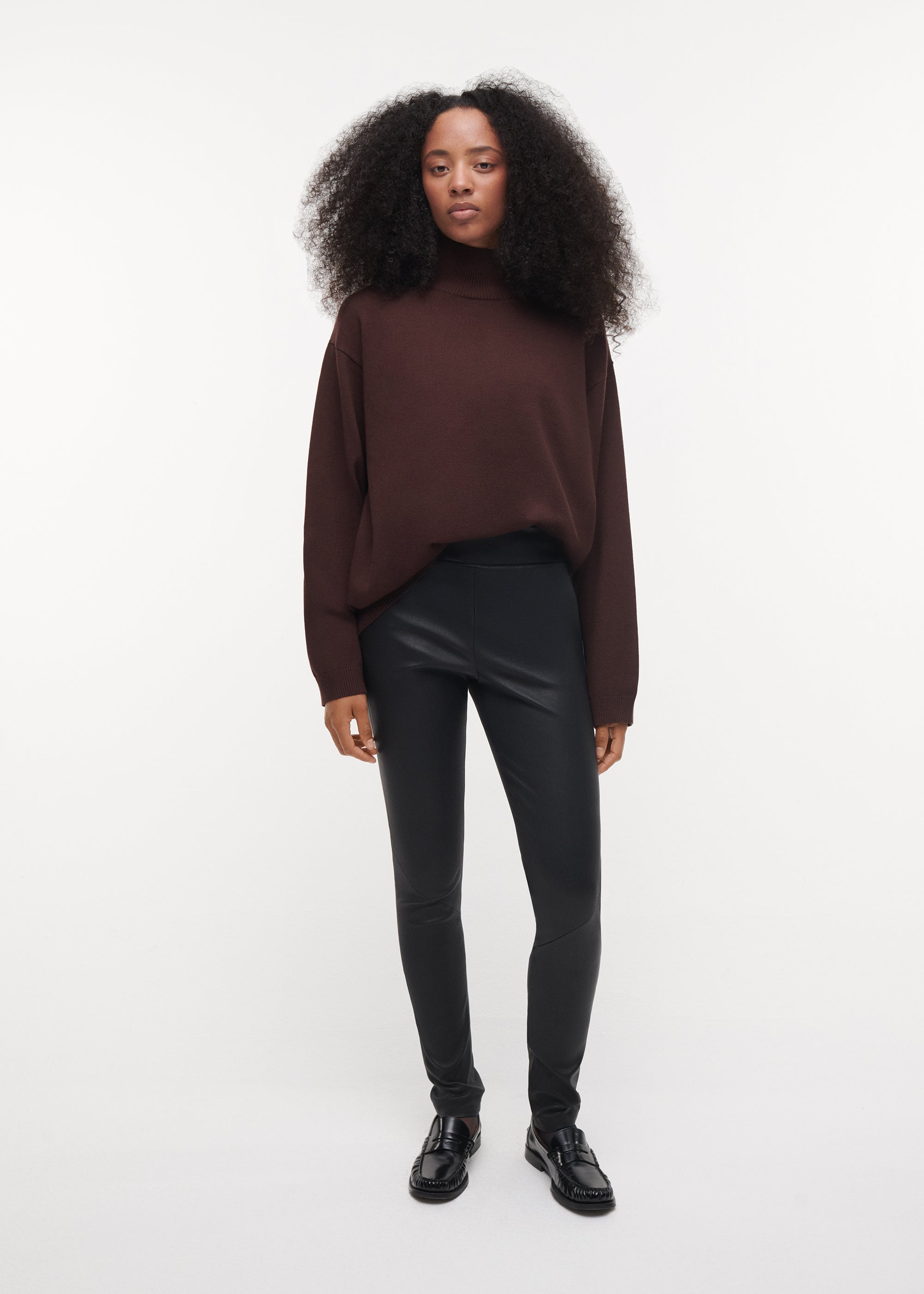SORAYA Slim Fit Leather Legging | Black