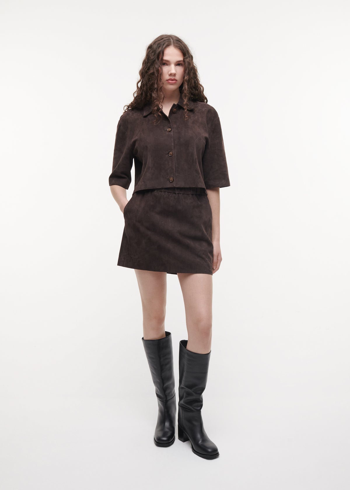 HOLLIS Suede Top | Espresso
