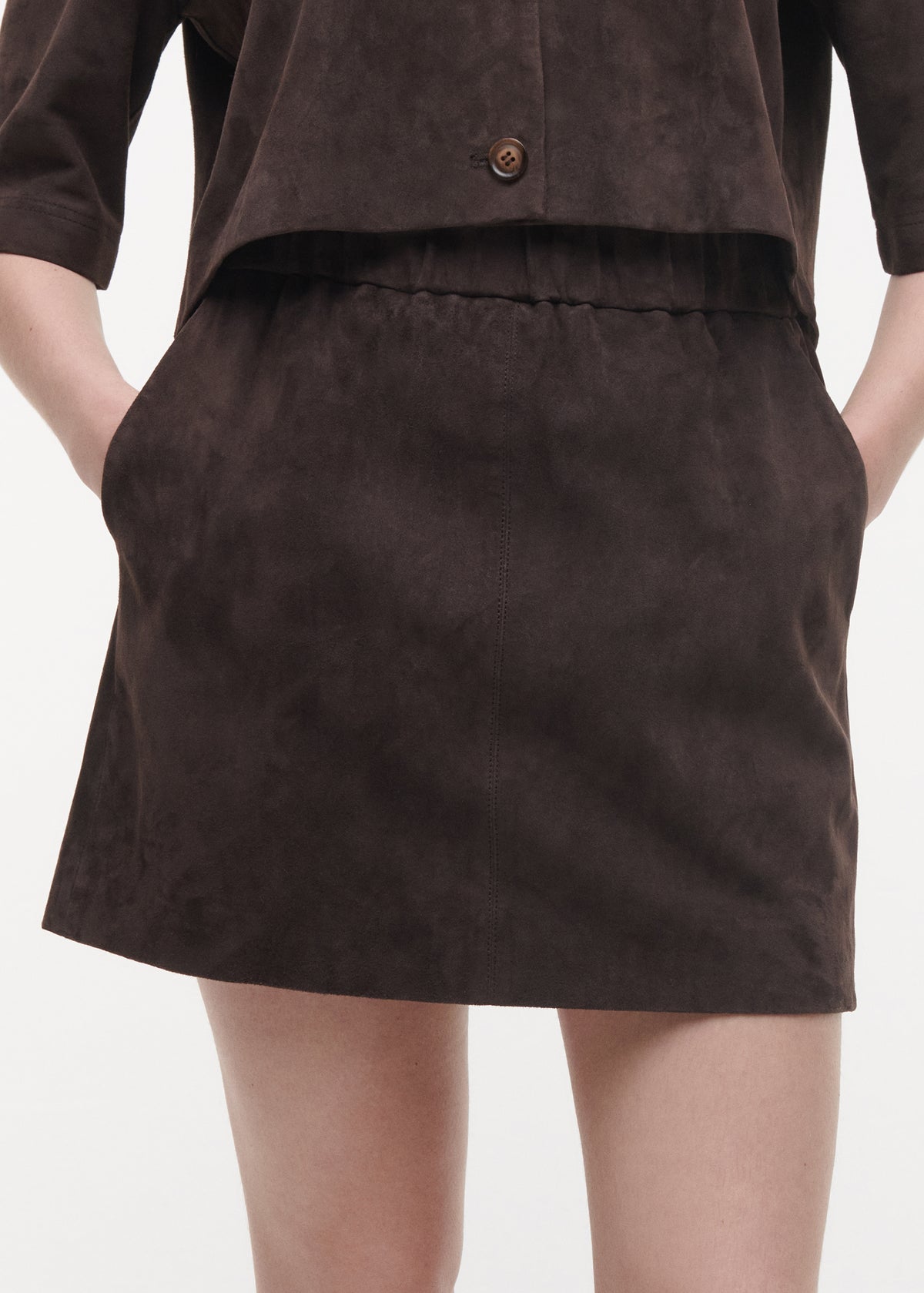 SAIDY Suede Mini Skirt | Espresso