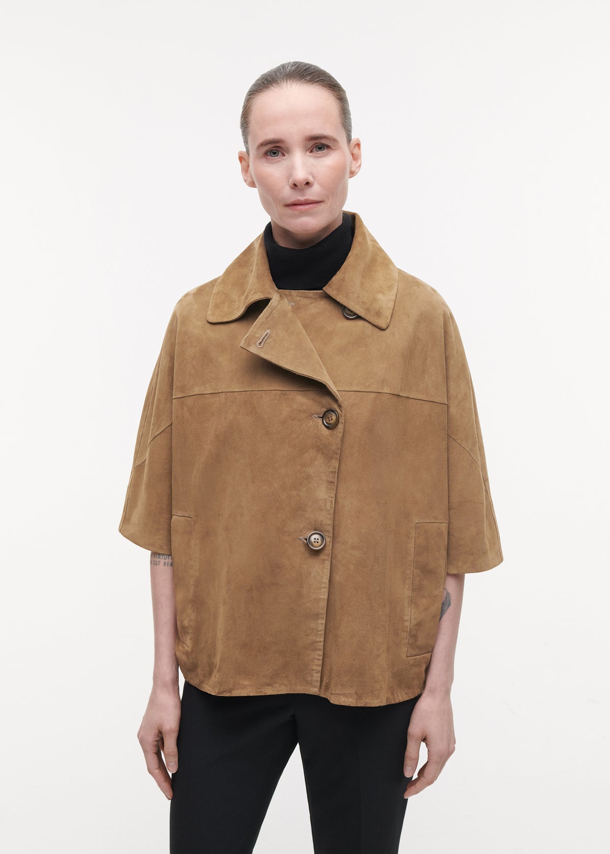 CLARA Suede Jas | Olive