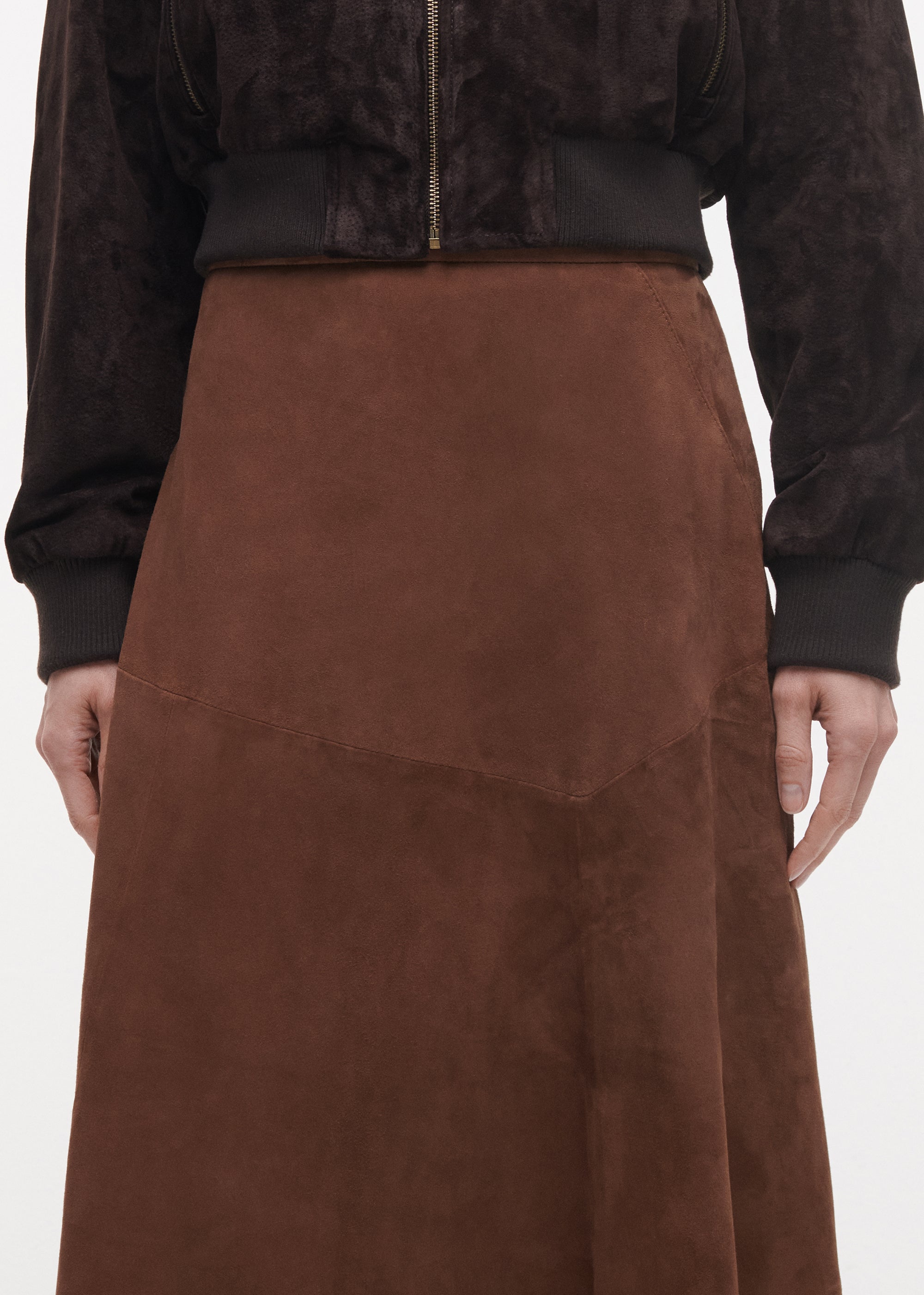 HELENA Suede Midi Skirt | Mocha