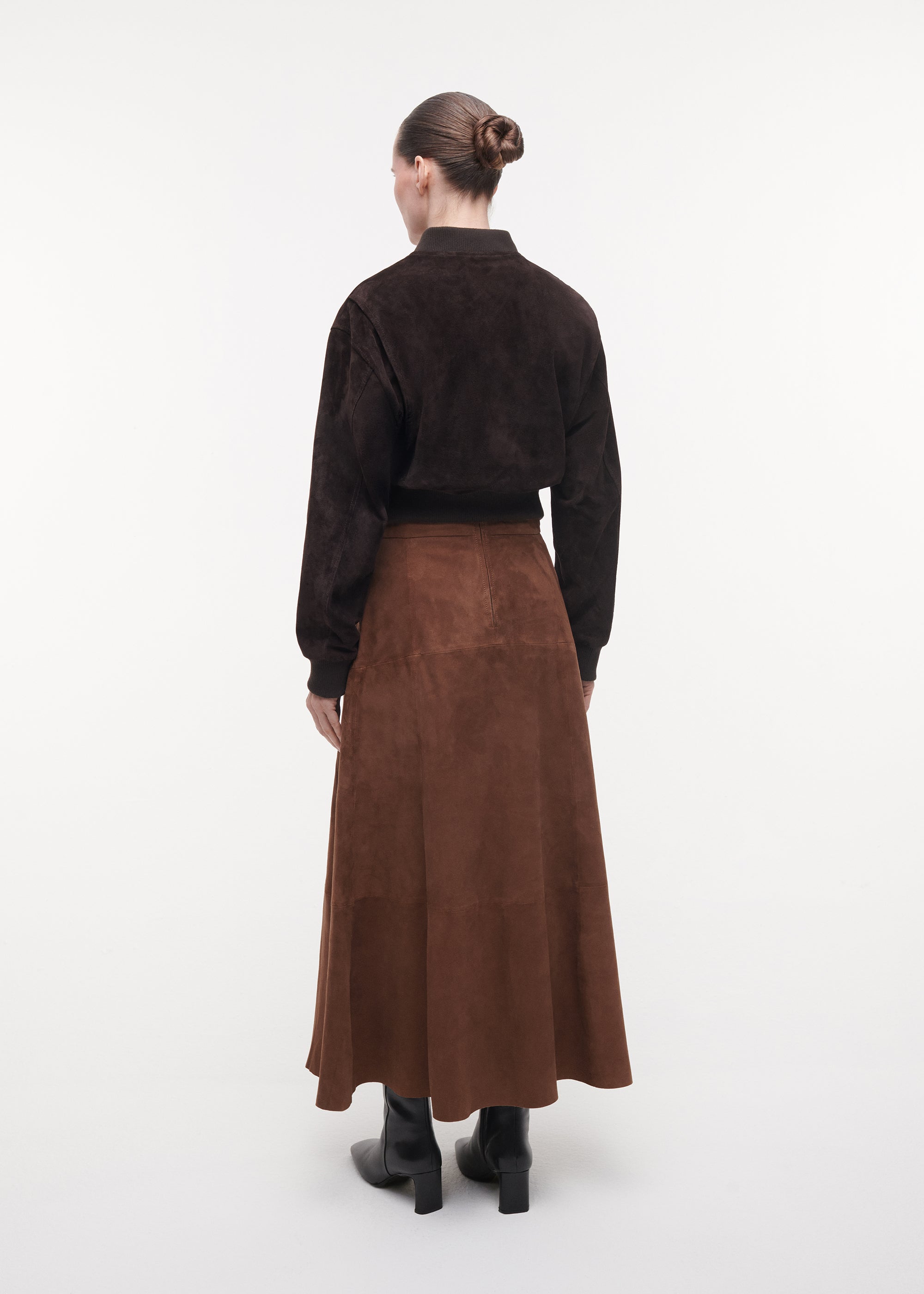 HELENA Suede Midi Skirt | Mocha
