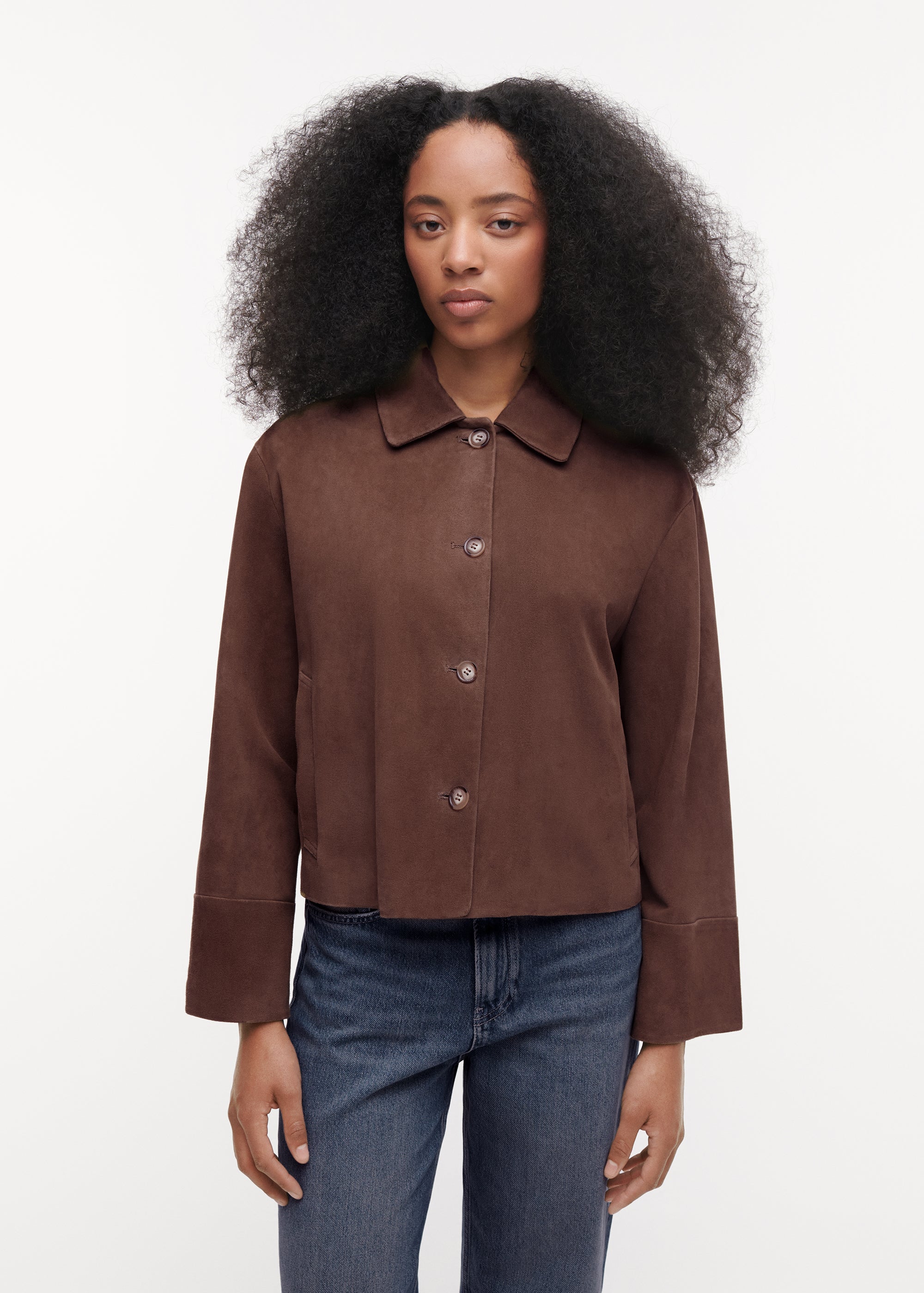 ELAINE Suede Jacket | Cacao