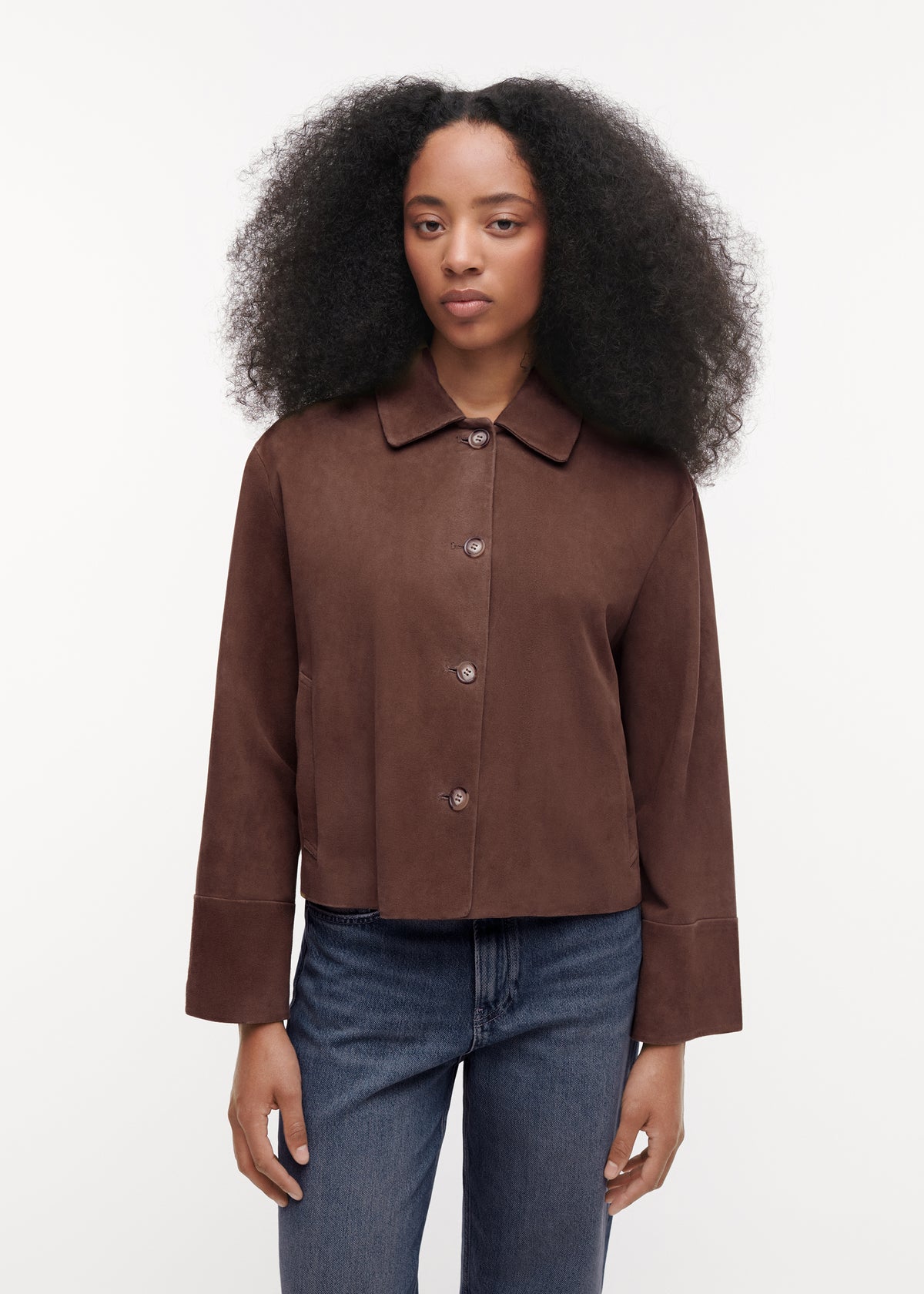 ELAINE Suede Jacket | Cacao