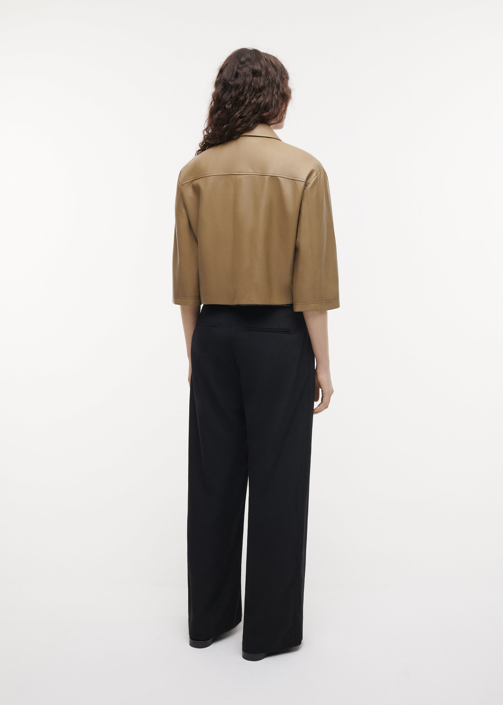 HOLLIS Leather Top | Olive