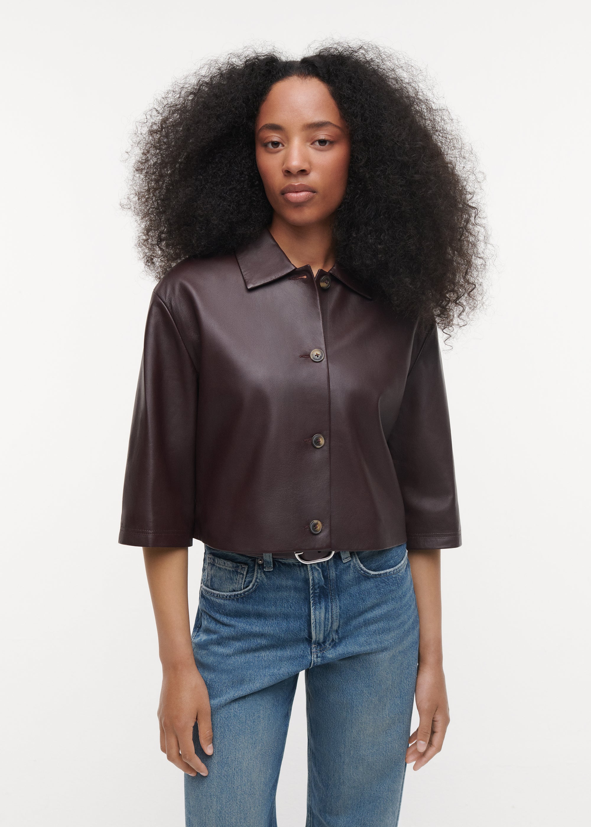HOLLIS Leather Top | Shiraz