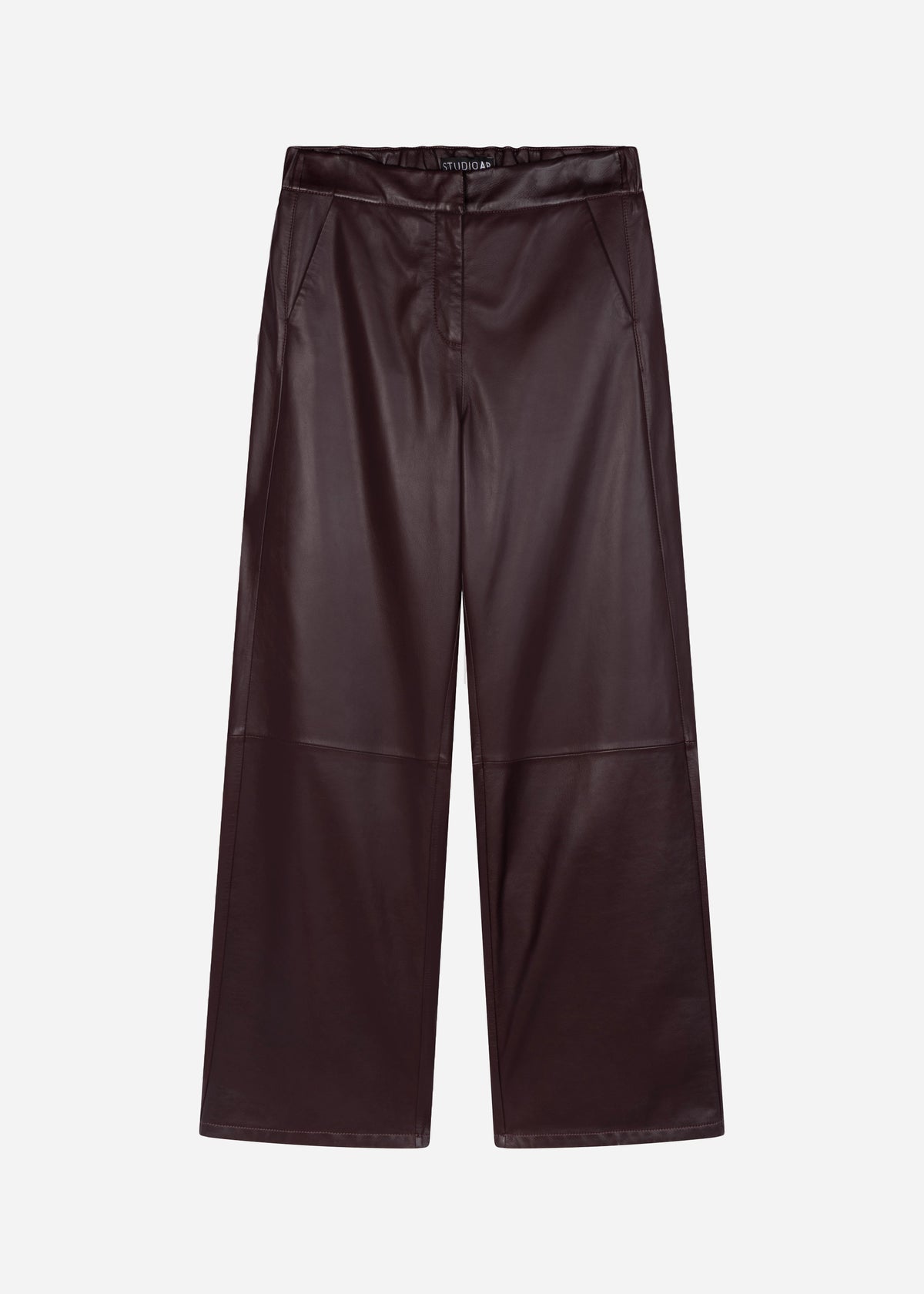 DAVINA Leather Straight Trousers | Shiraz