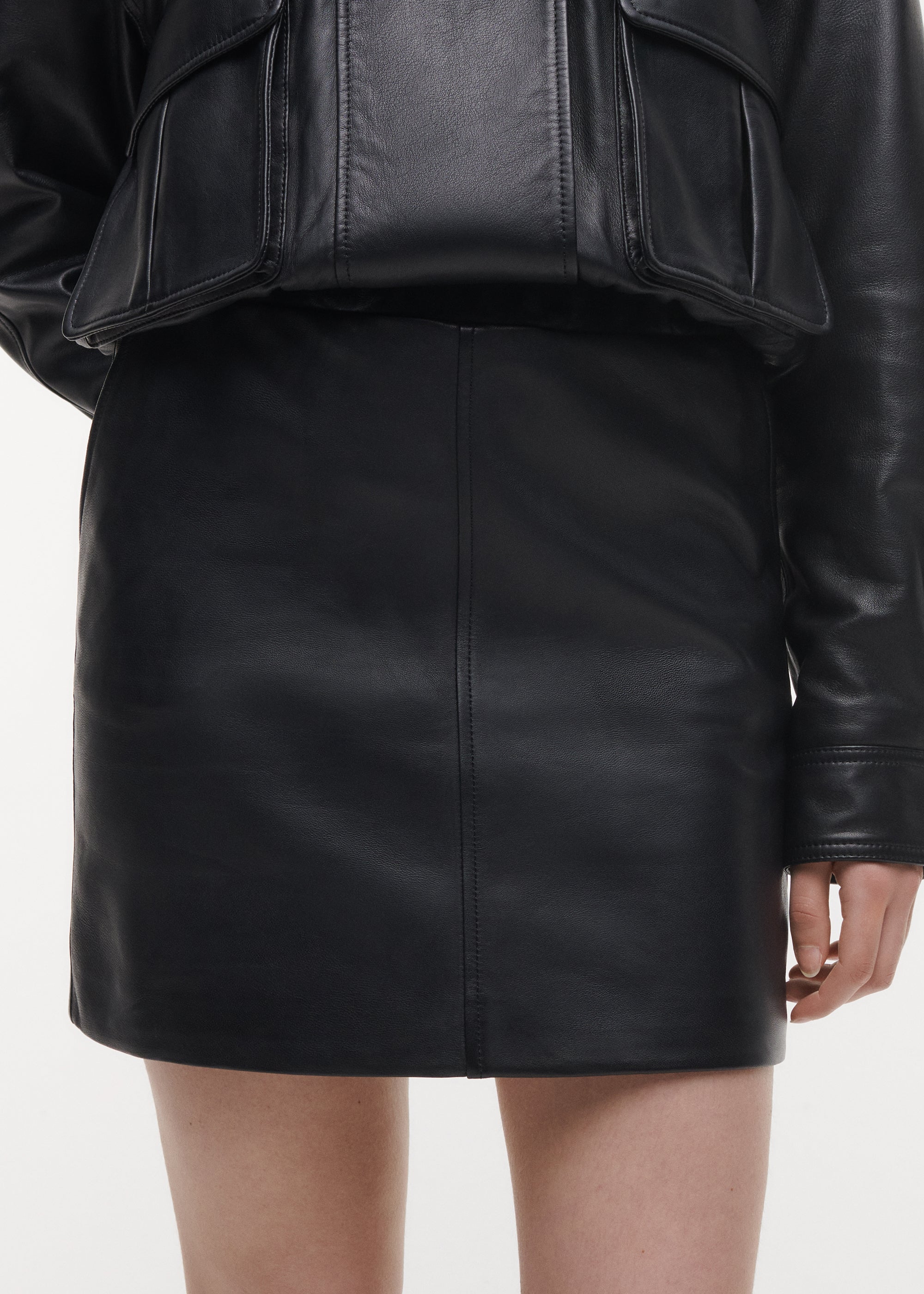 SAIDY Leather Mini Skirt | Black