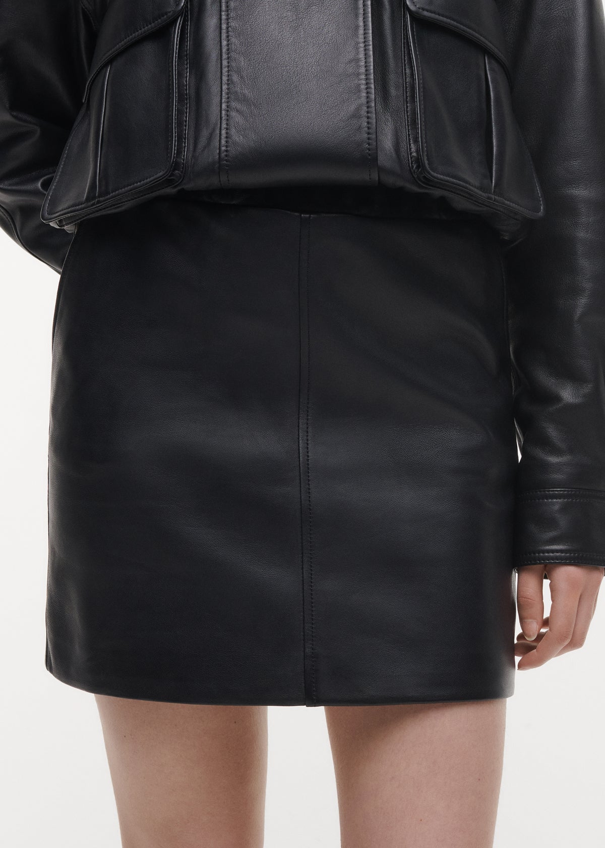 SAIDY Leather Mini Skirt | Black