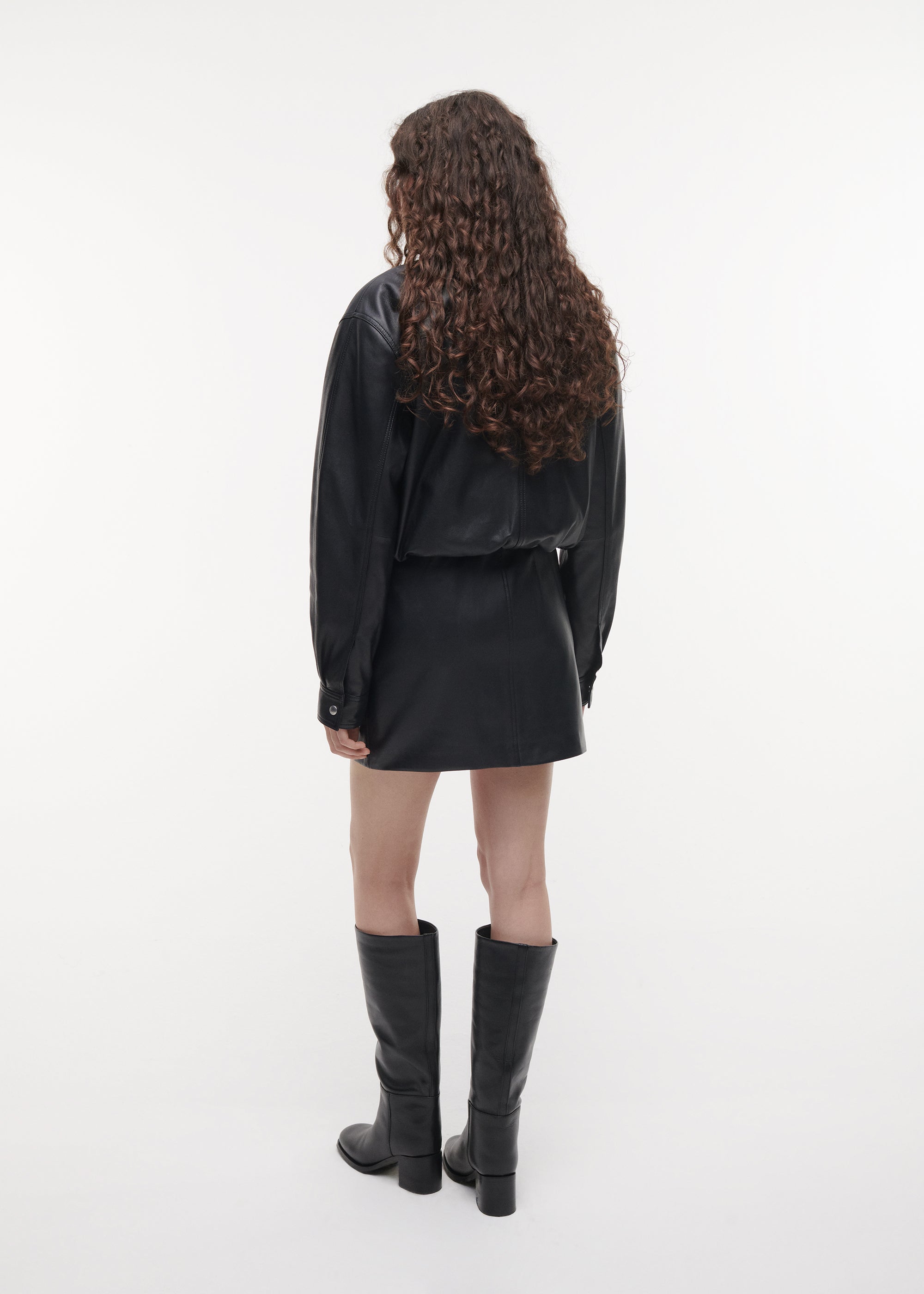 SAIDY Leather Mini Skirt | Black