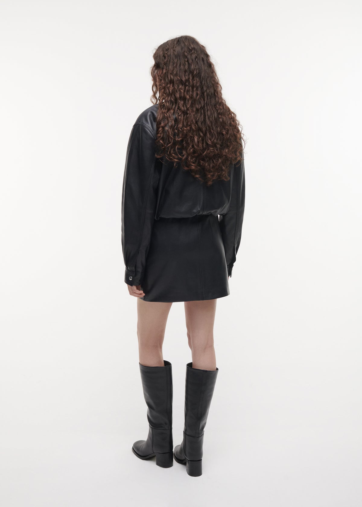 SAIDY Leather Mini Skirt | Black