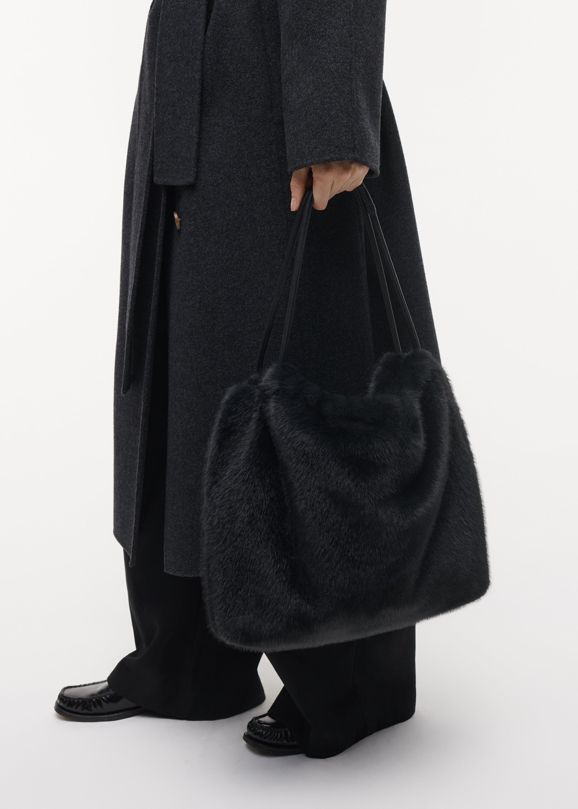 ALEXI Faux Fur Bag | Dark Grey
