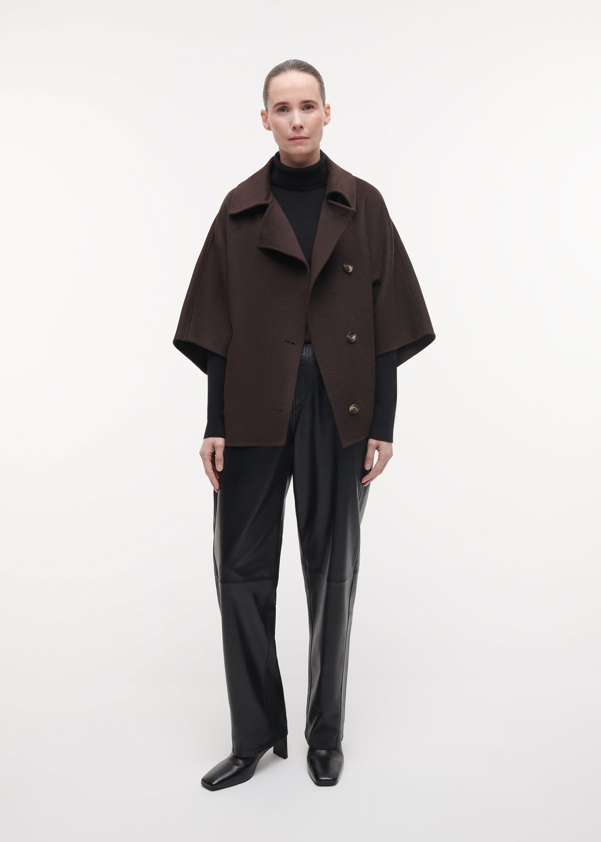 AVY Wollen Cape | Dark Brown