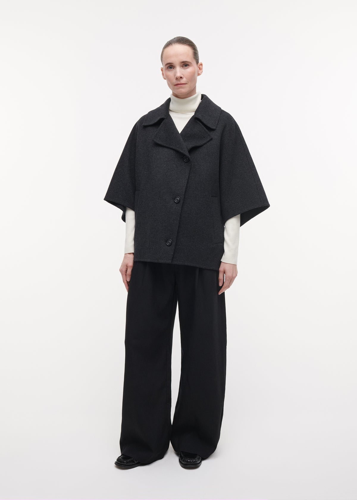 AVY Wool Cape | Storm Iron