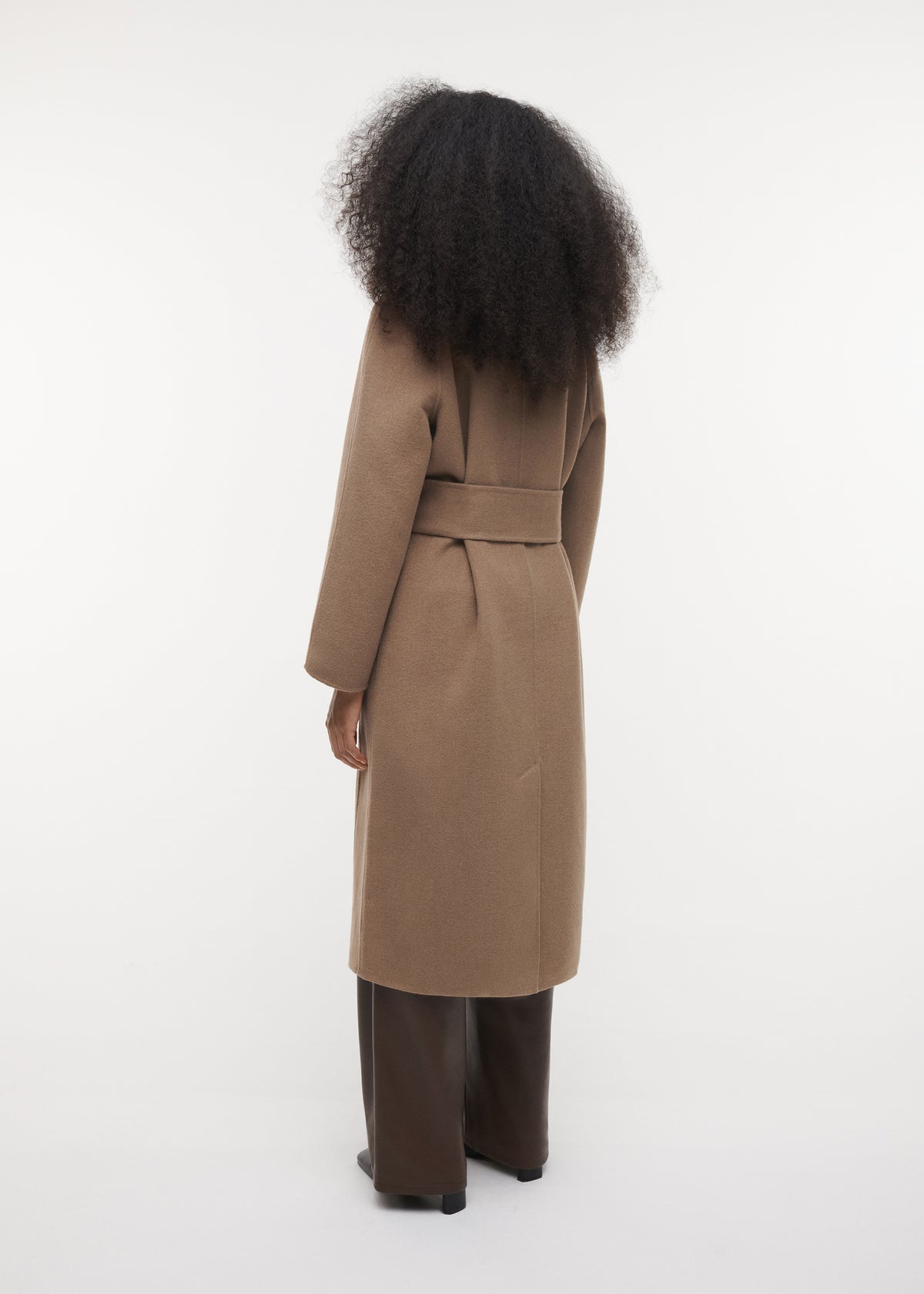 JOY Belted Wool Coat | Dark Olive