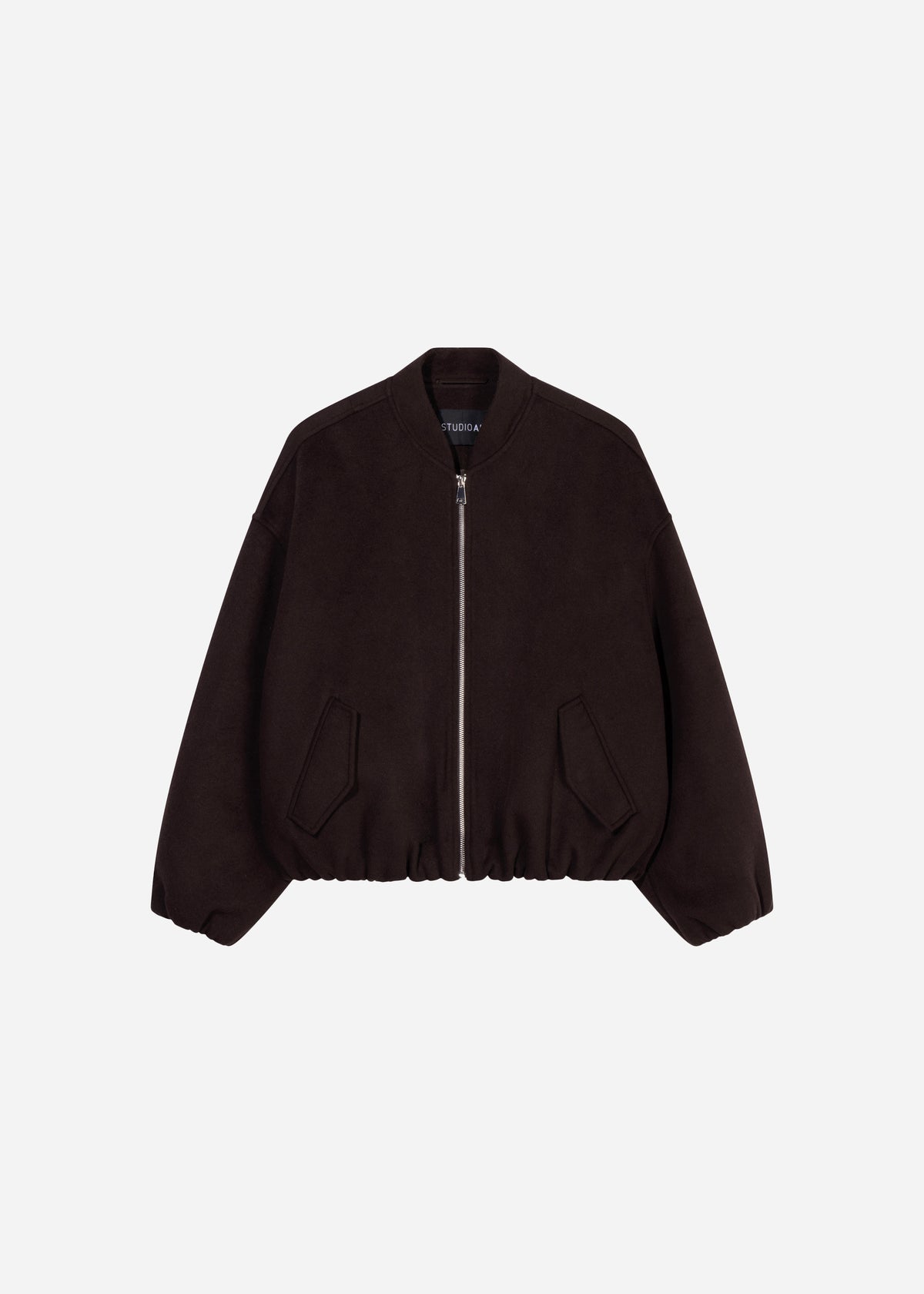 AHTI Wool Bomber Jacket | Dark Brown