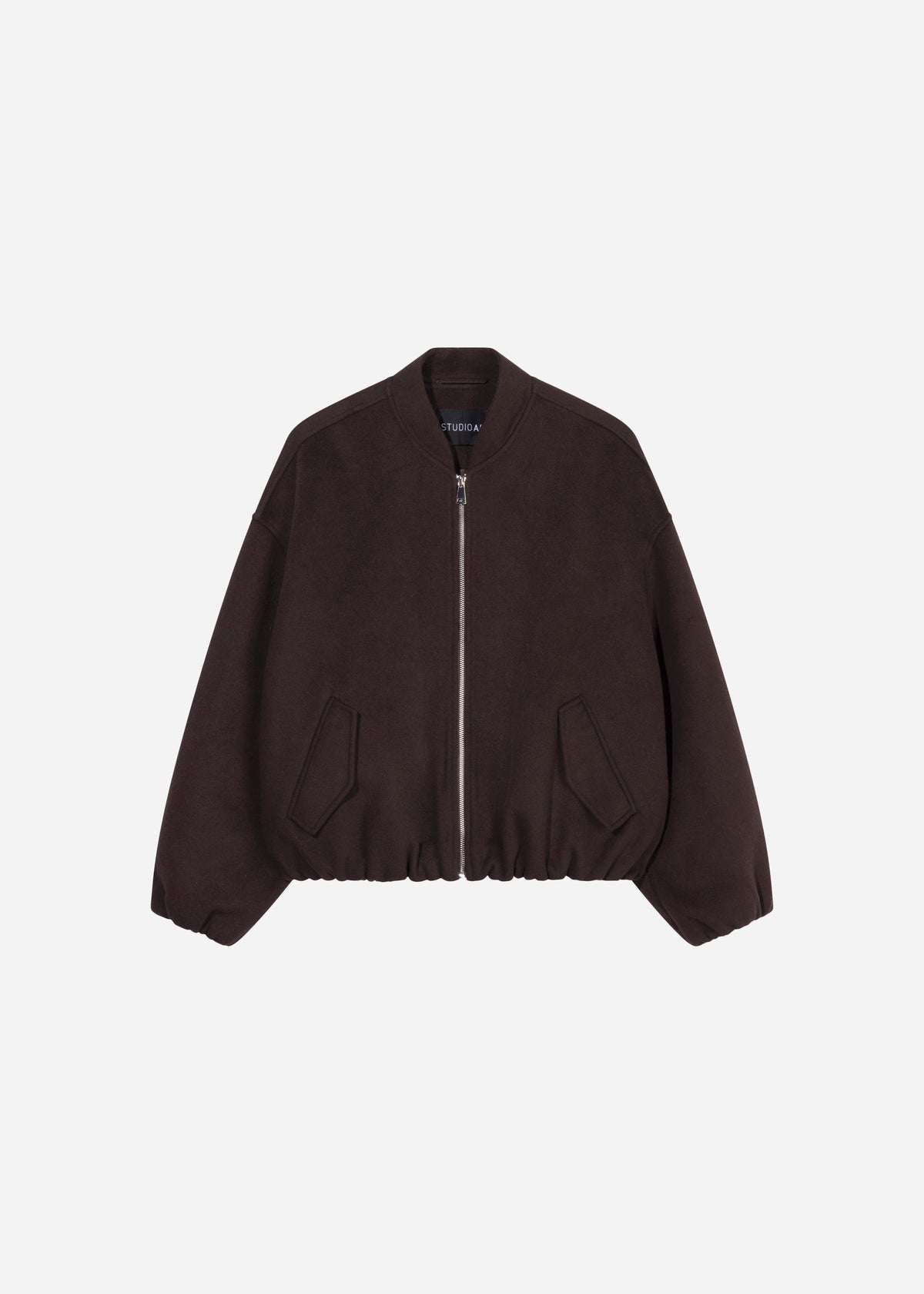 AHTI Wool Bomber Jacket | Dark Brown