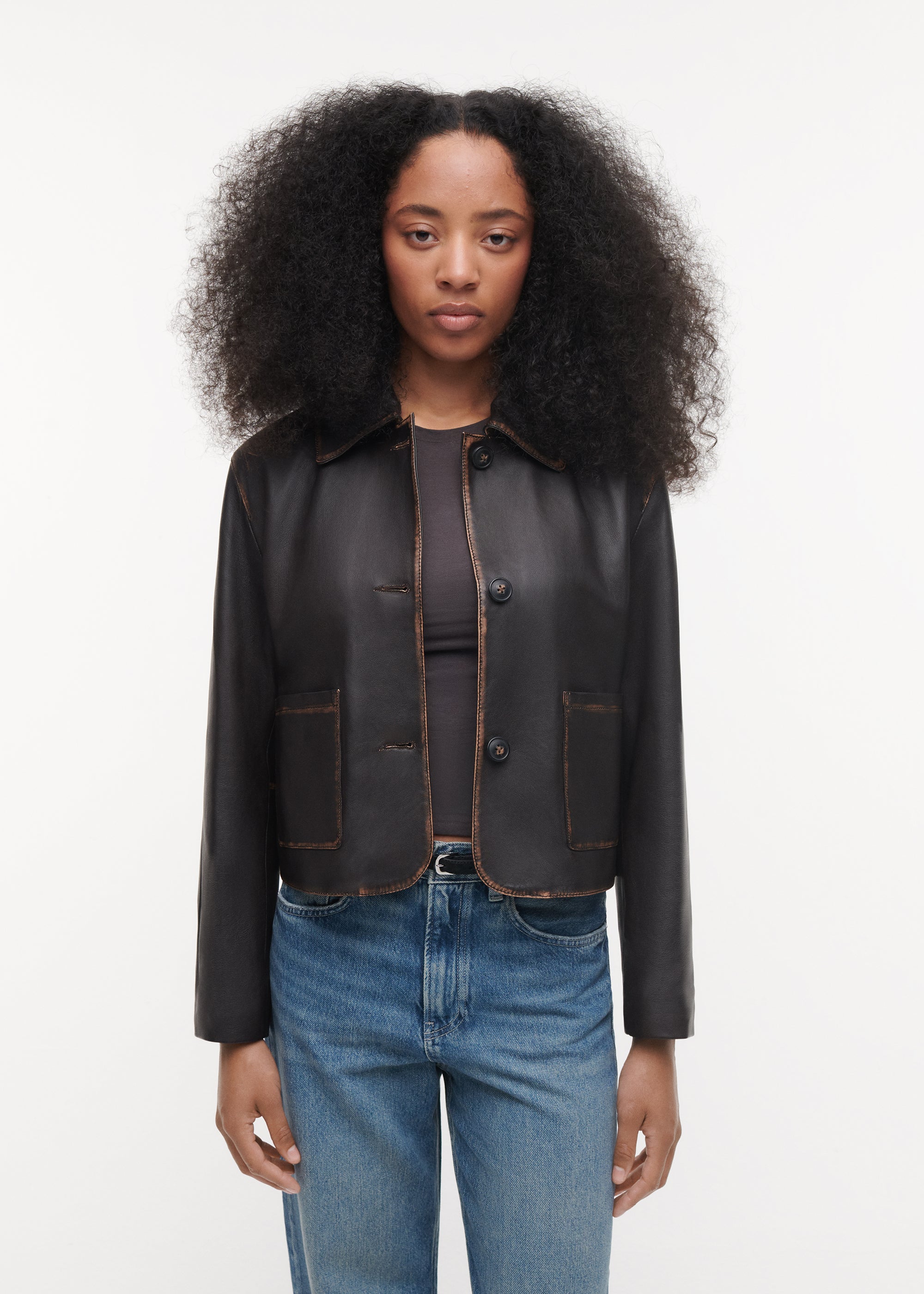 MARISSA Vintage Leather Jacket | Vintage Brown