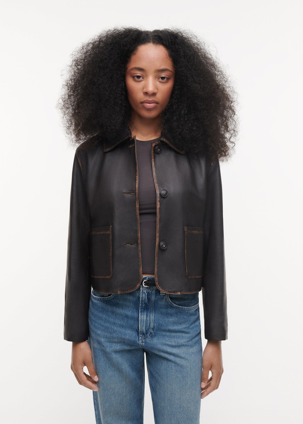 MARISSA Vintage Leather Jacket | Vintage Brown