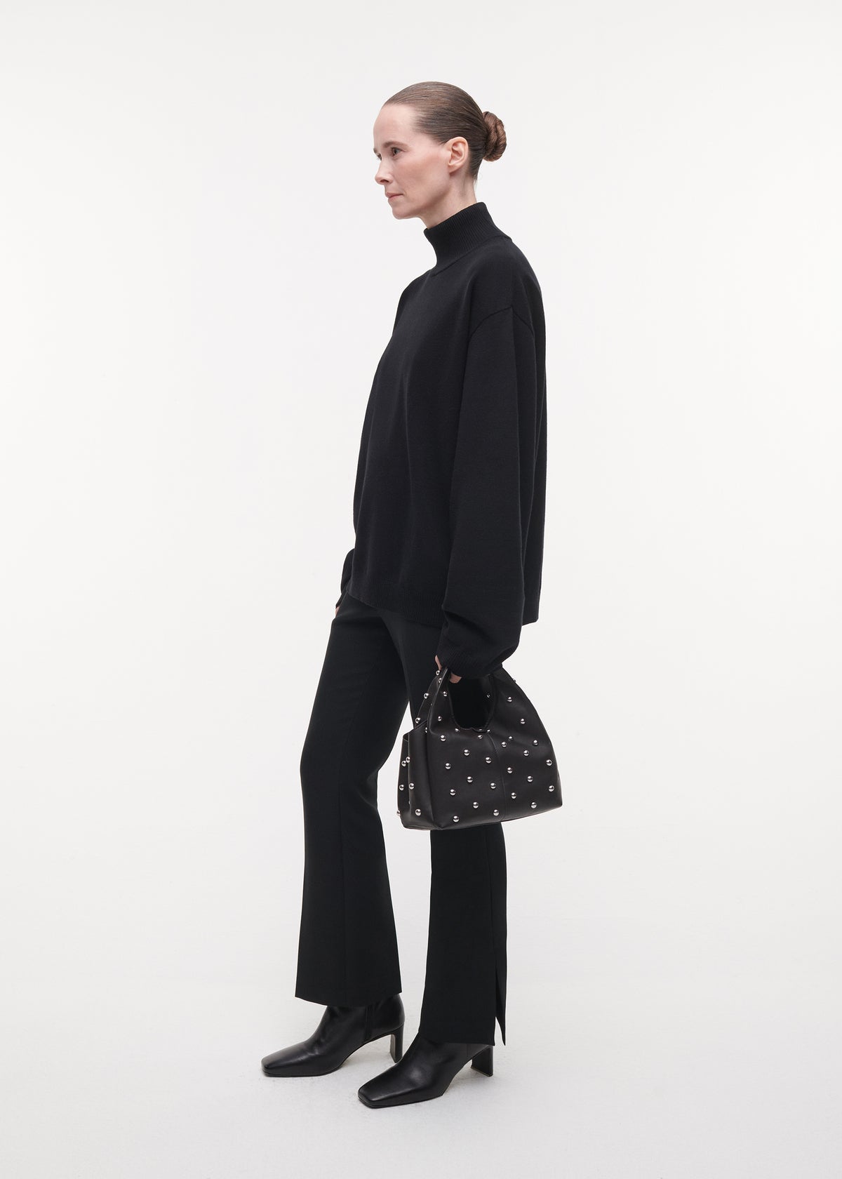 HARLEE Studded Leather Bag | Espresso