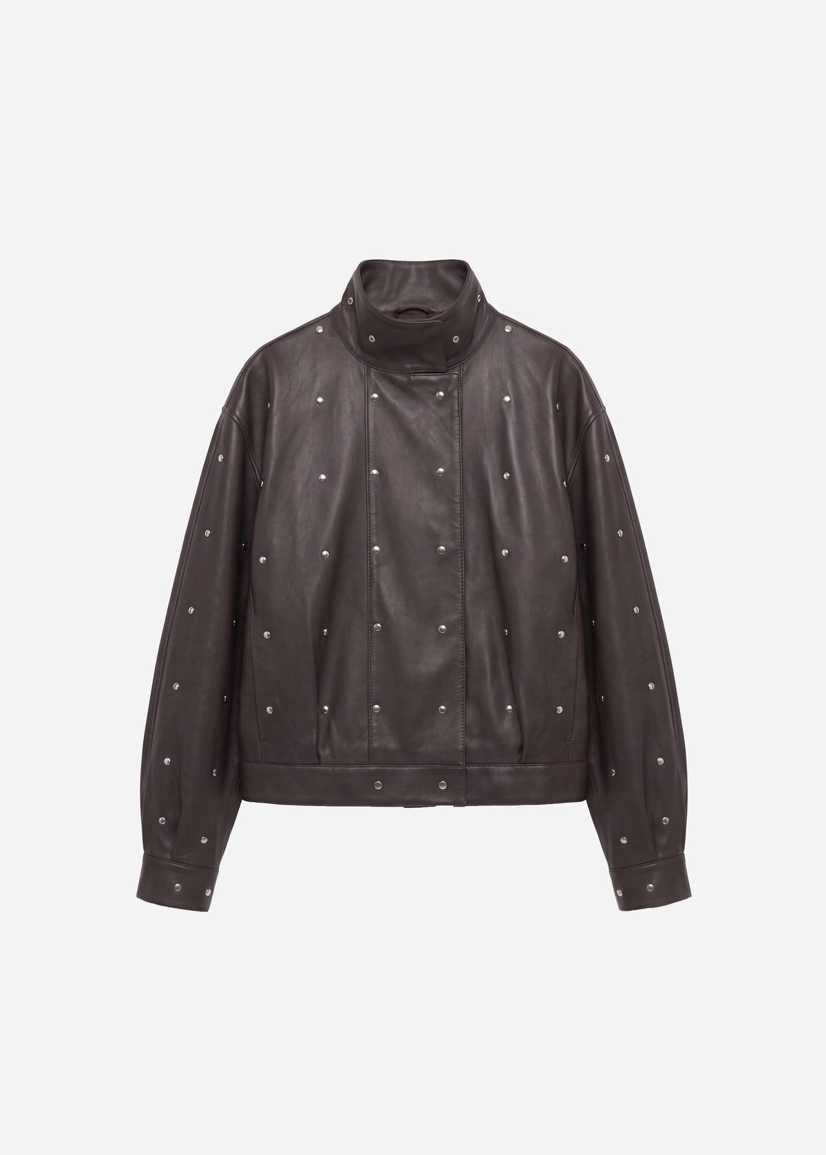 SALMA Studded Leren Jas | Espresso
