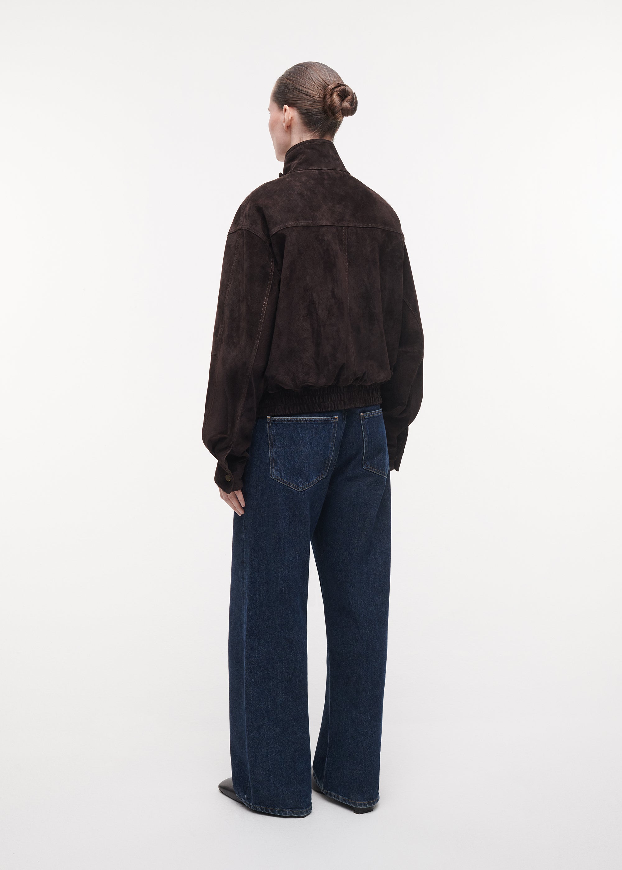 WILLOW Suede Bomber Jacket | Velvet Brown