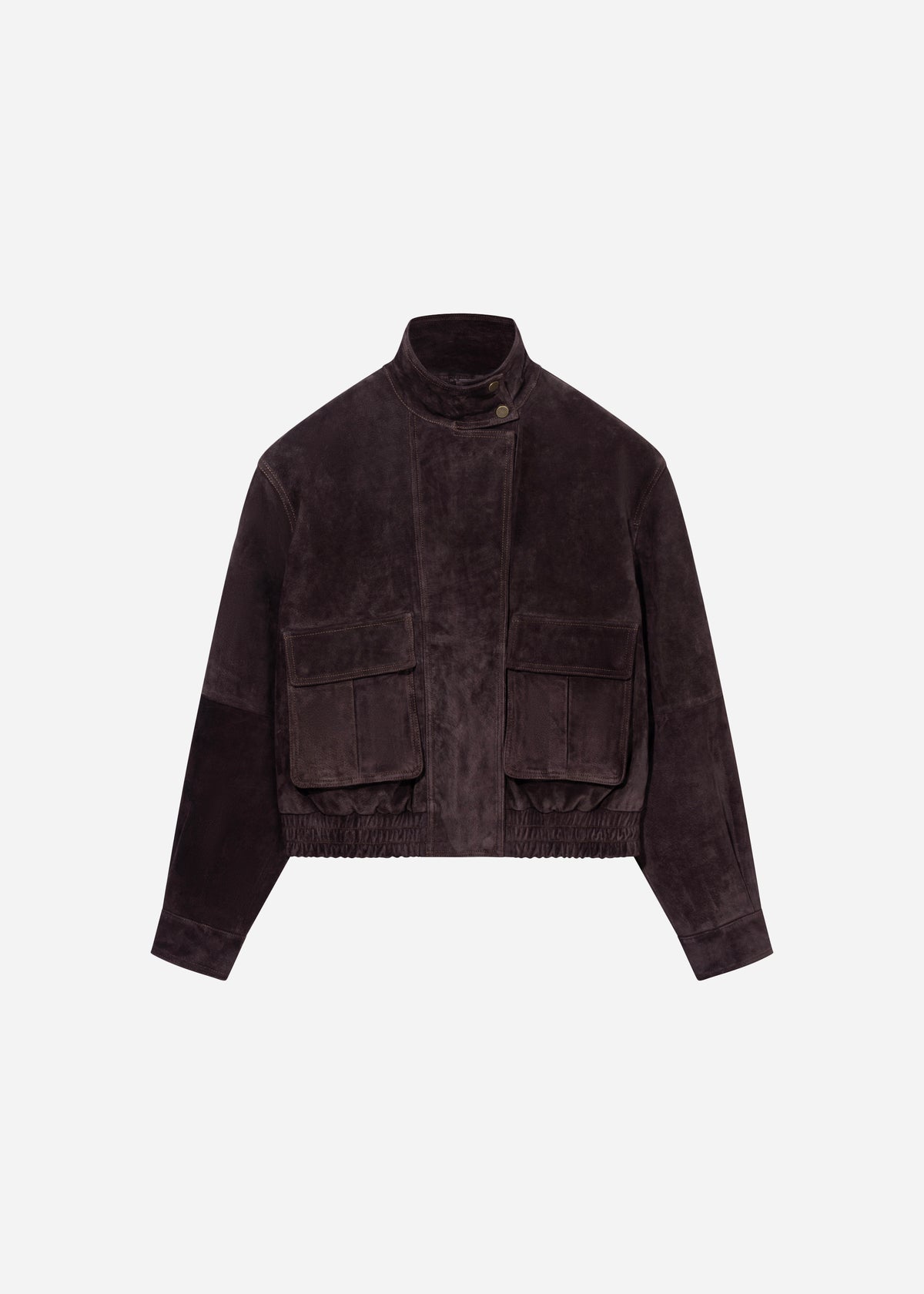 WILLOW Suede Bomber Jacket | Velvet Brown