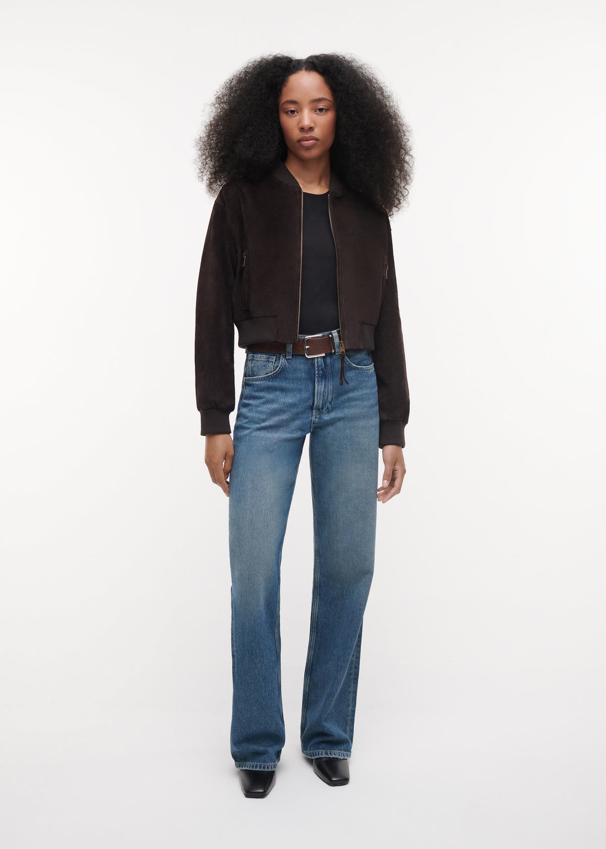 SLOANE | Suede Bomber Jacket | Velvet Brown