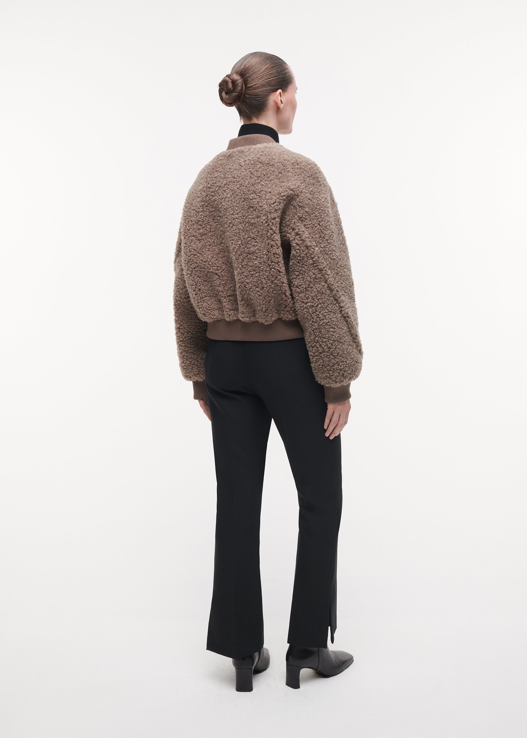 LAURA Teddy Bomber Jacke | Pebble