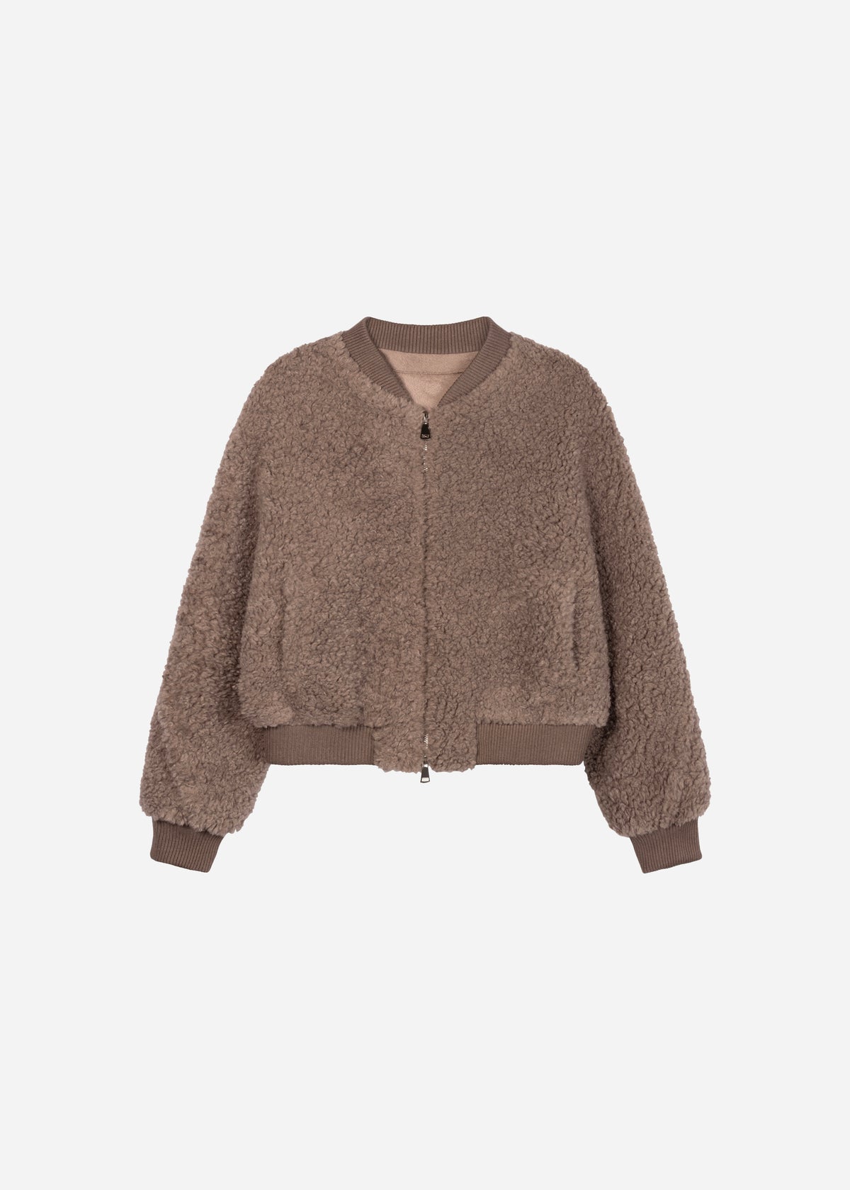 LAURA Teddy Bomber Jacke | Pebble