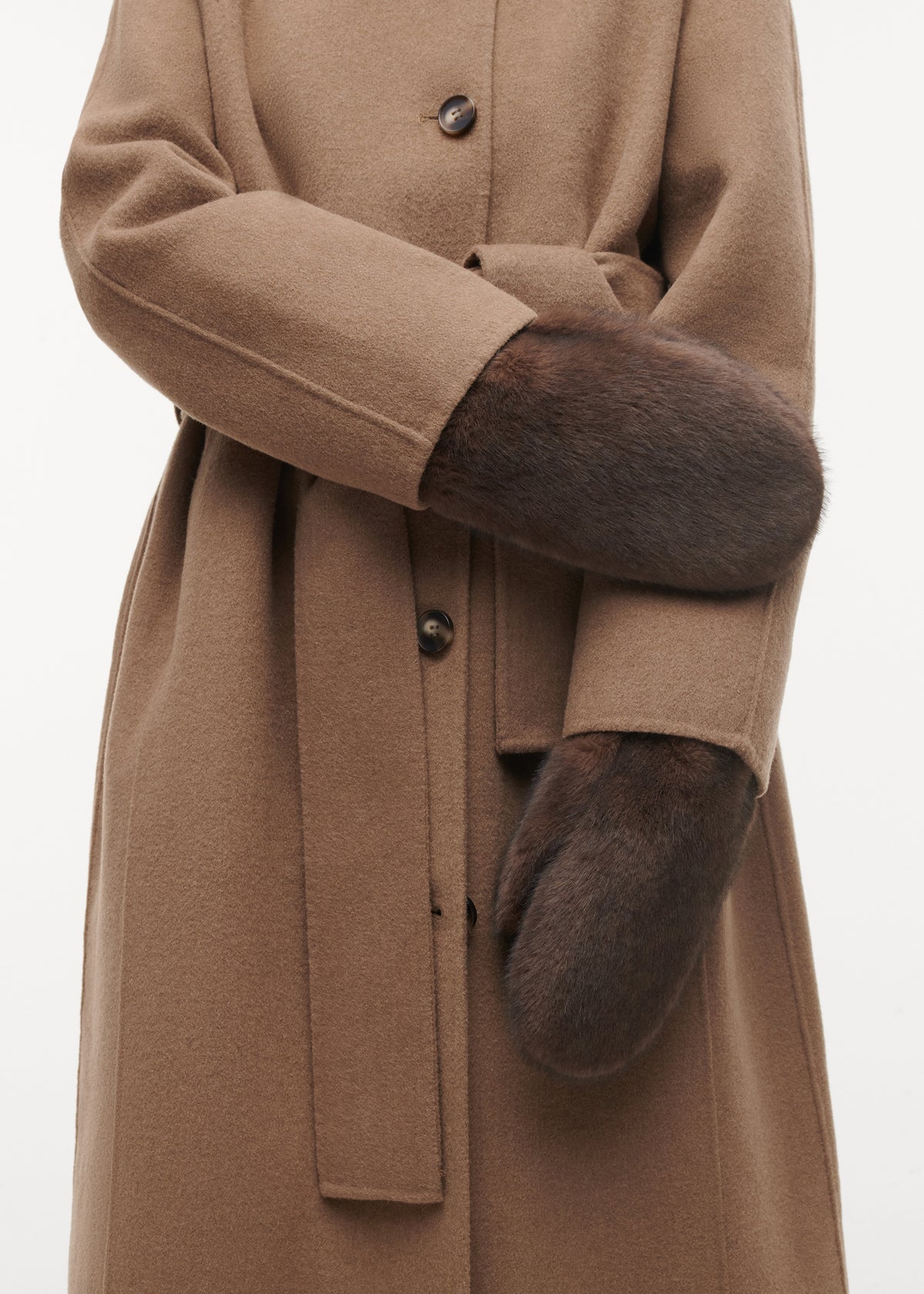 EVALYN Faux Fur Gloves | Choco