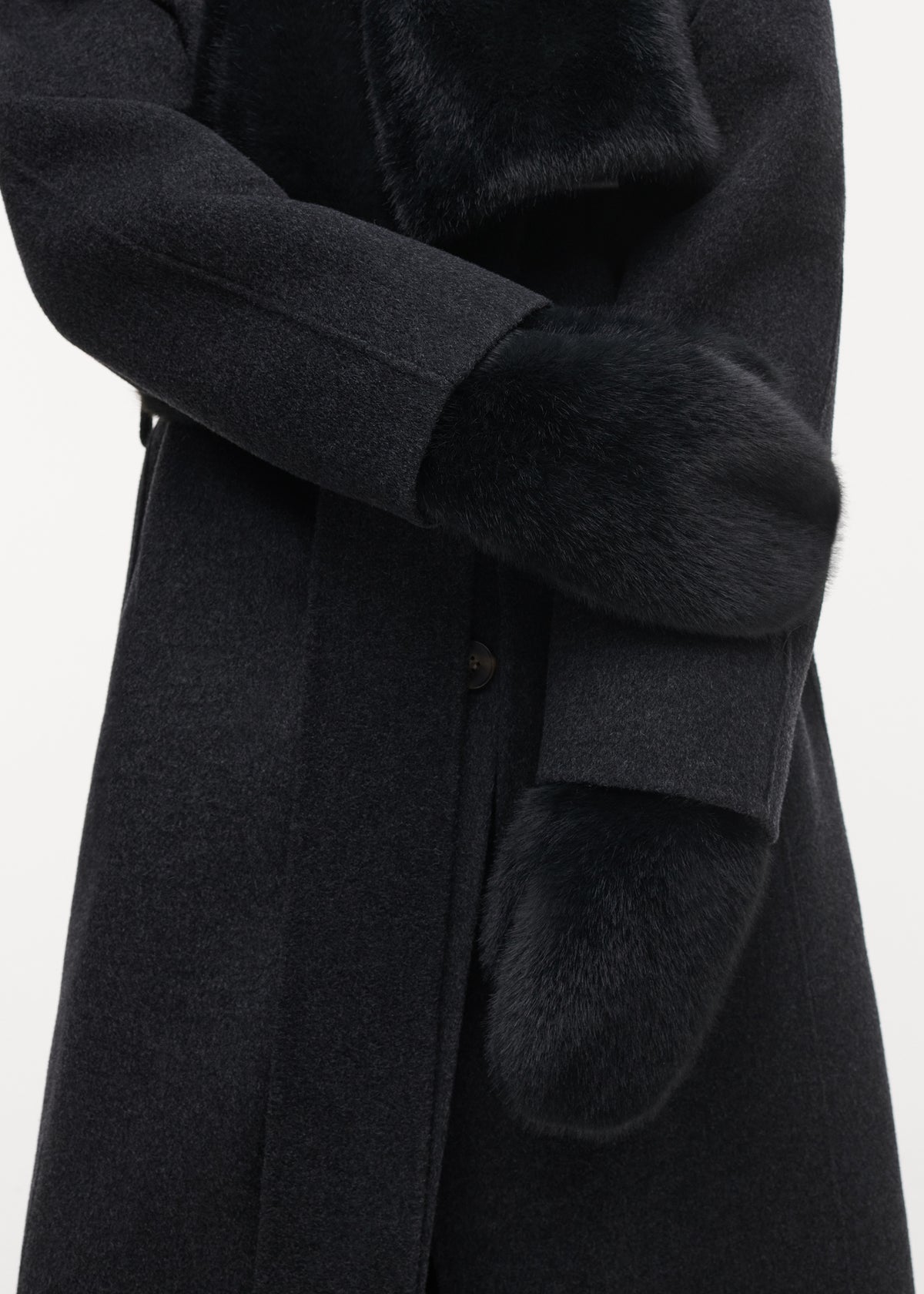 EVALYN Faux Fur Gloves | Dark Grey