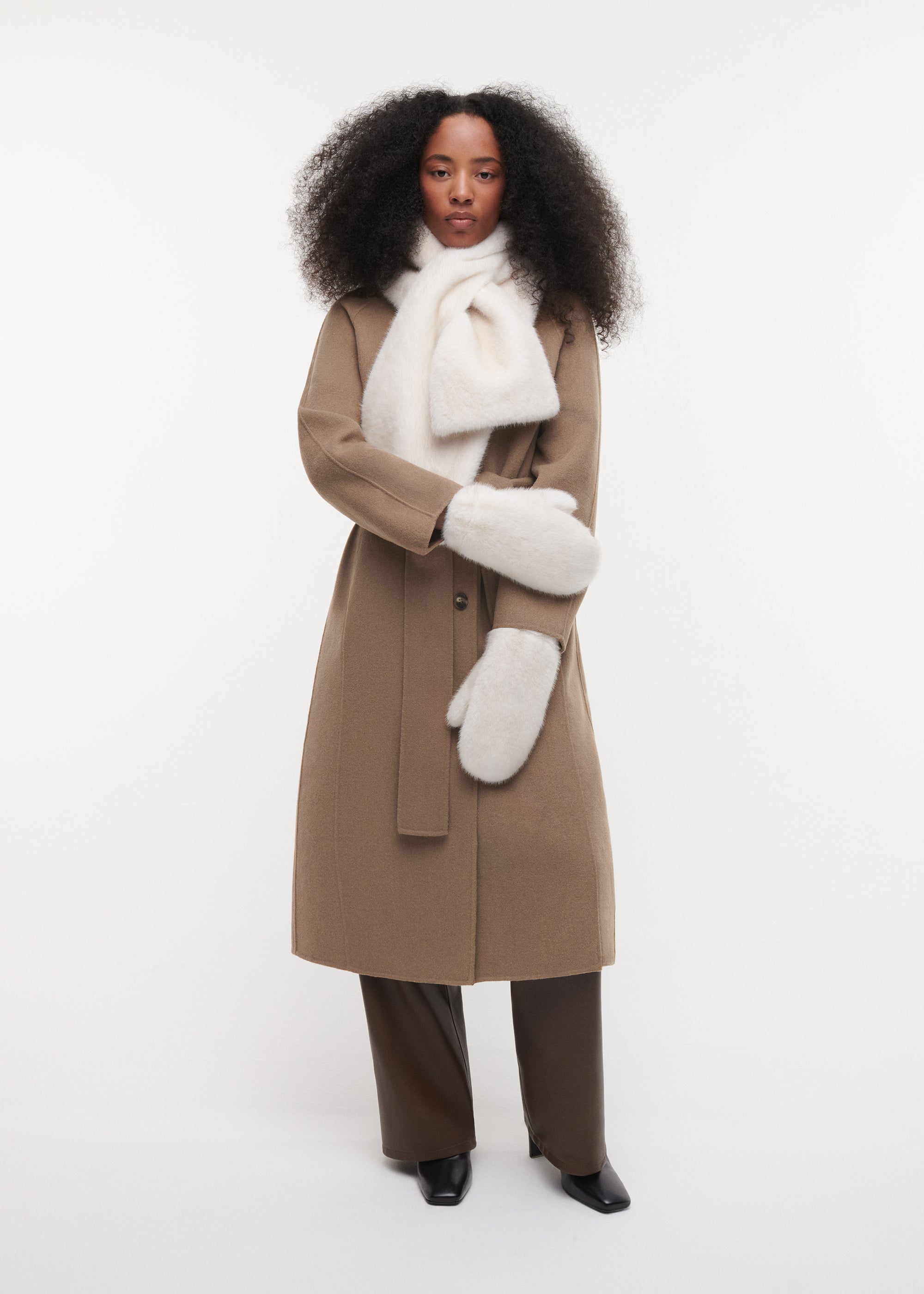 EVALYN Faux Fur Gloves | Ecru