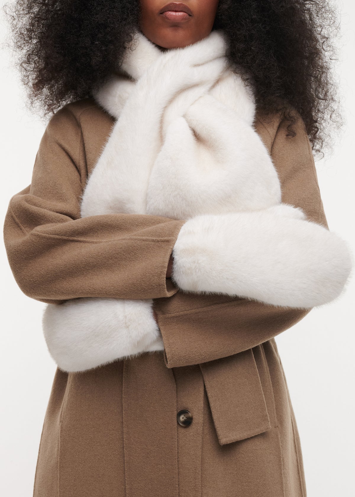 EVALYN Faux Fur Gloves | Ecru