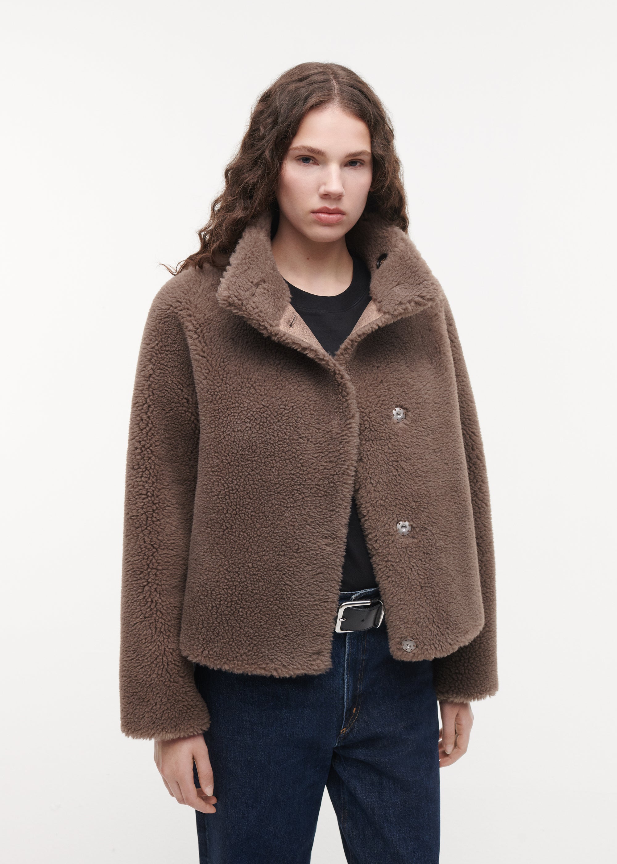 MALLOW Teddy Wool Jacket | Pebble