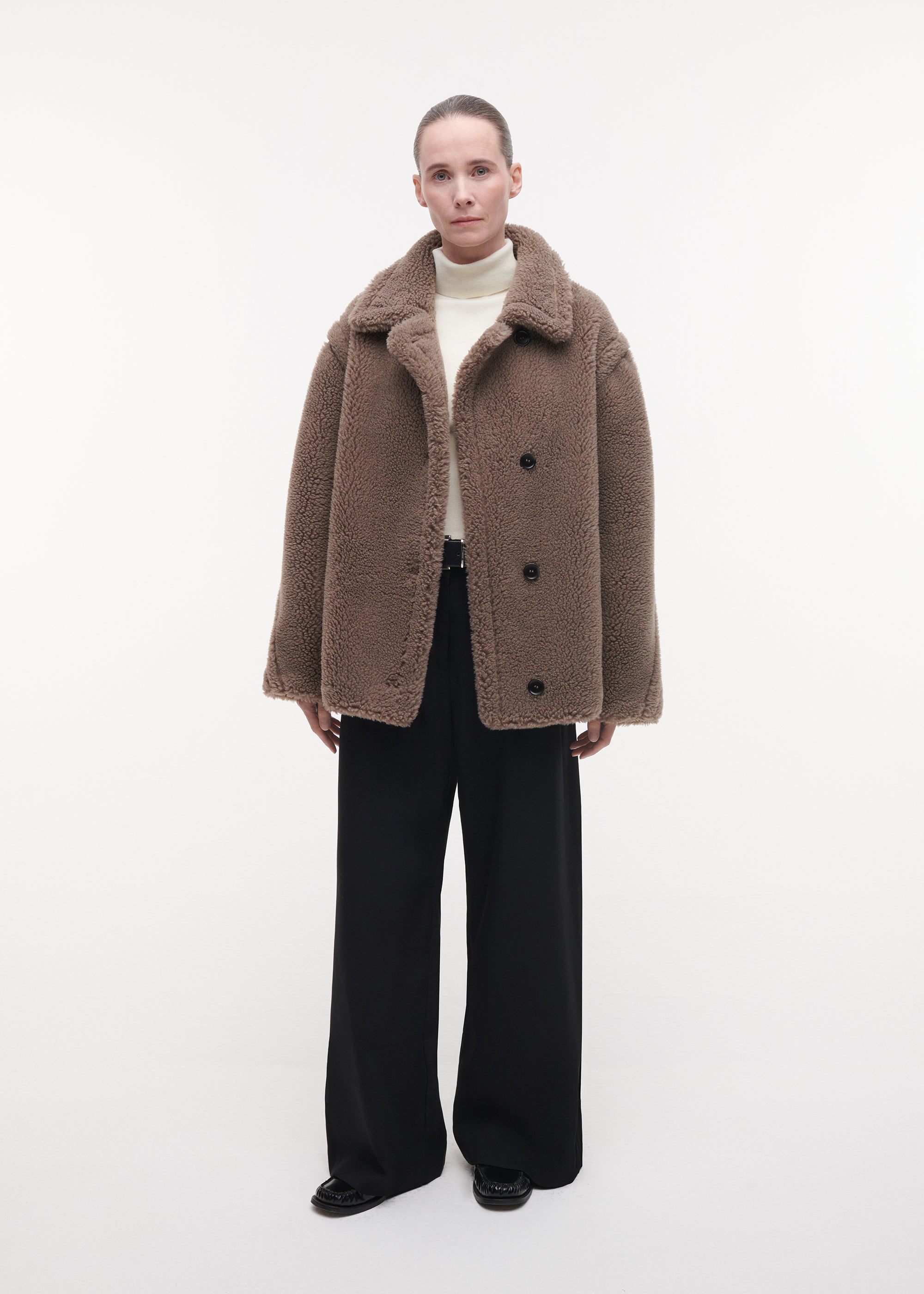 MAYA Teddy Wool Jacket | Pebble
