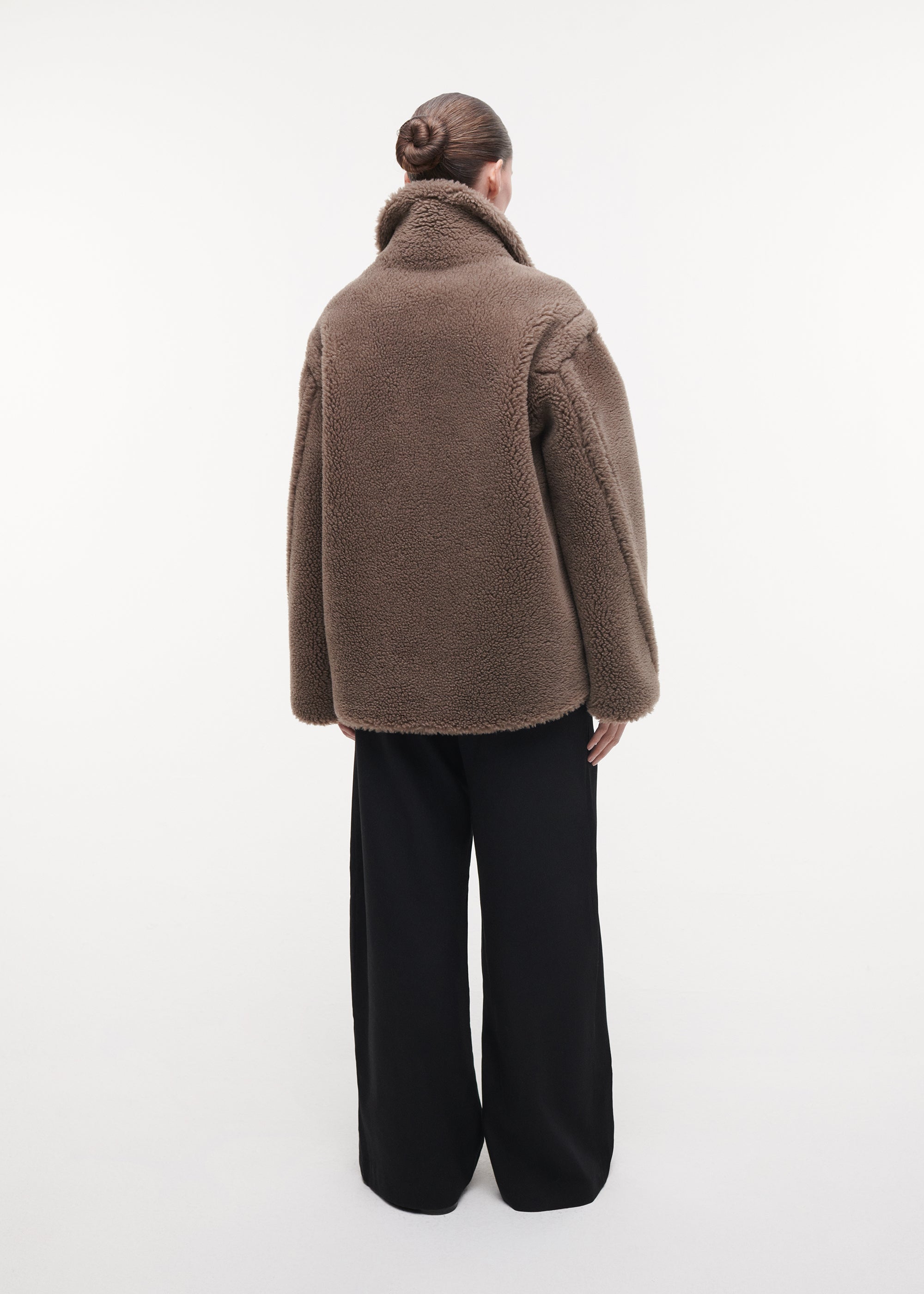 MAYA Teddy Wool Jacket | Pebble