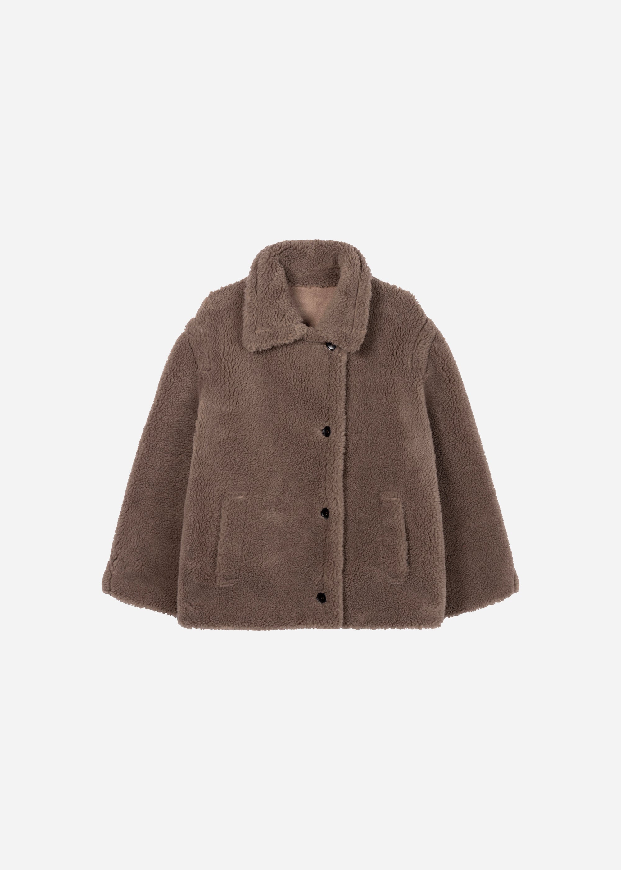 MAYA Teddy Wool Jacket | Pebble