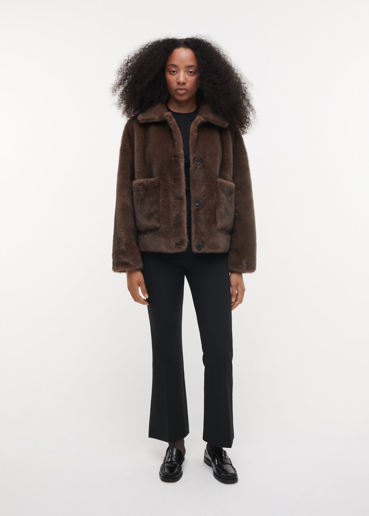 FAJE Reversible Faux Fur Jacket | Choco