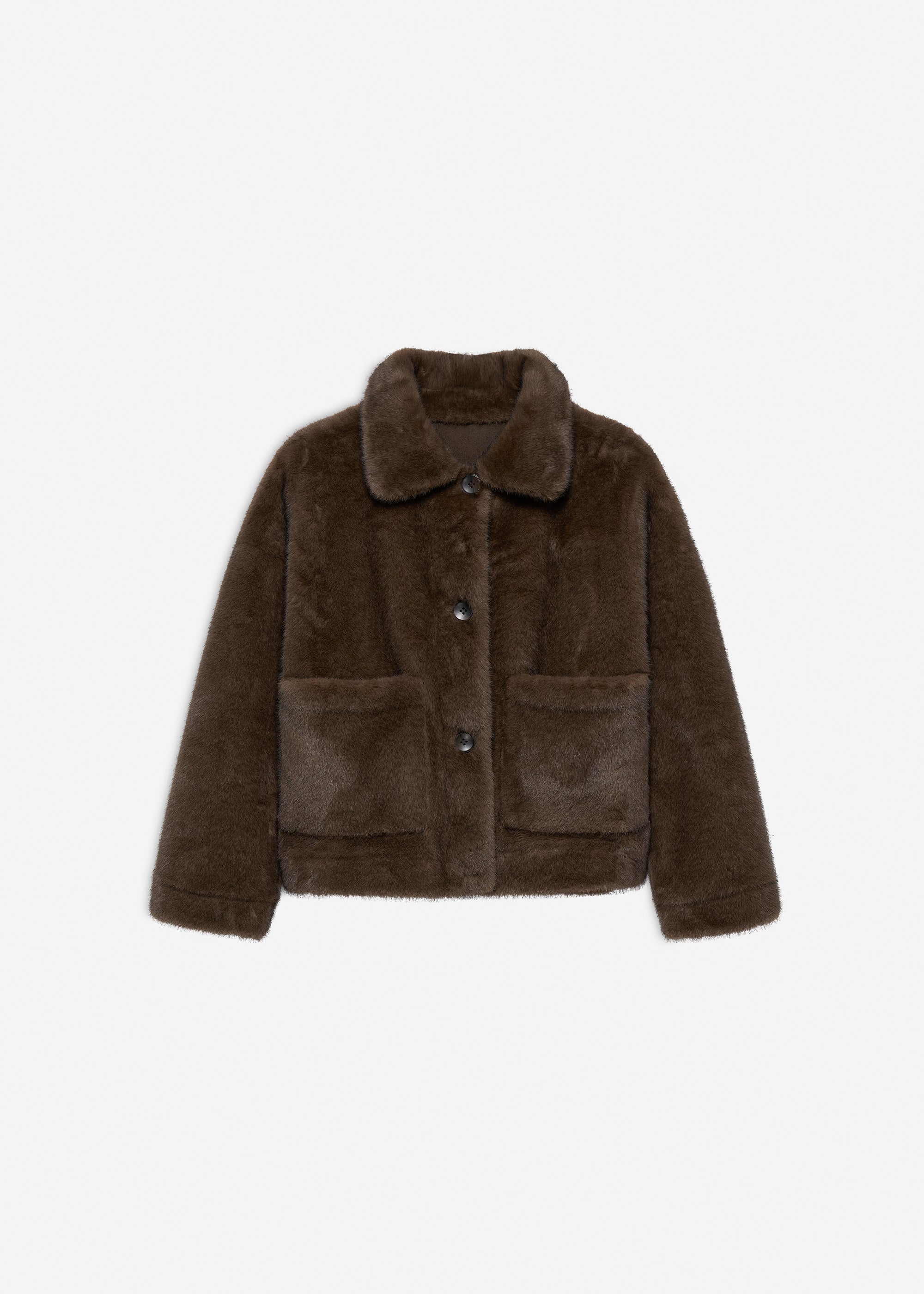 FAJE Reversible Faux Fur Jacket | Choco