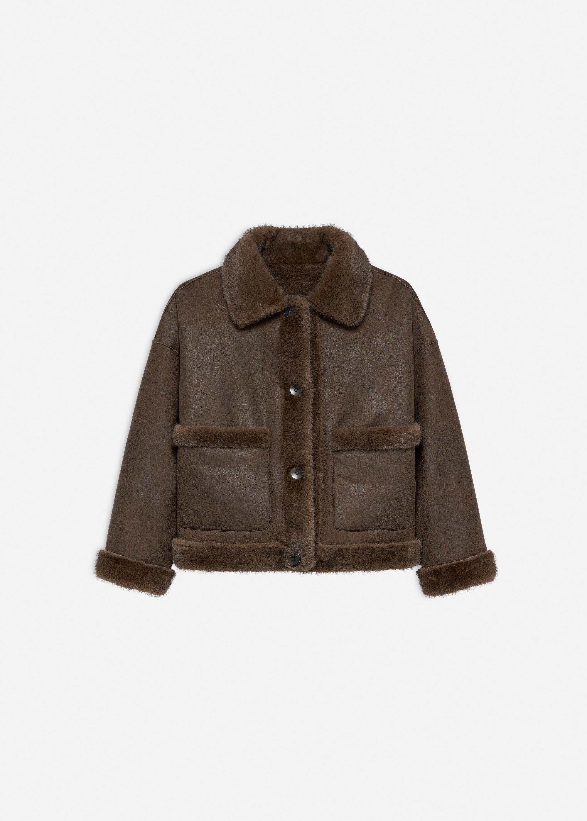 FAJE Reversible Faux Fur Jacket | Choco