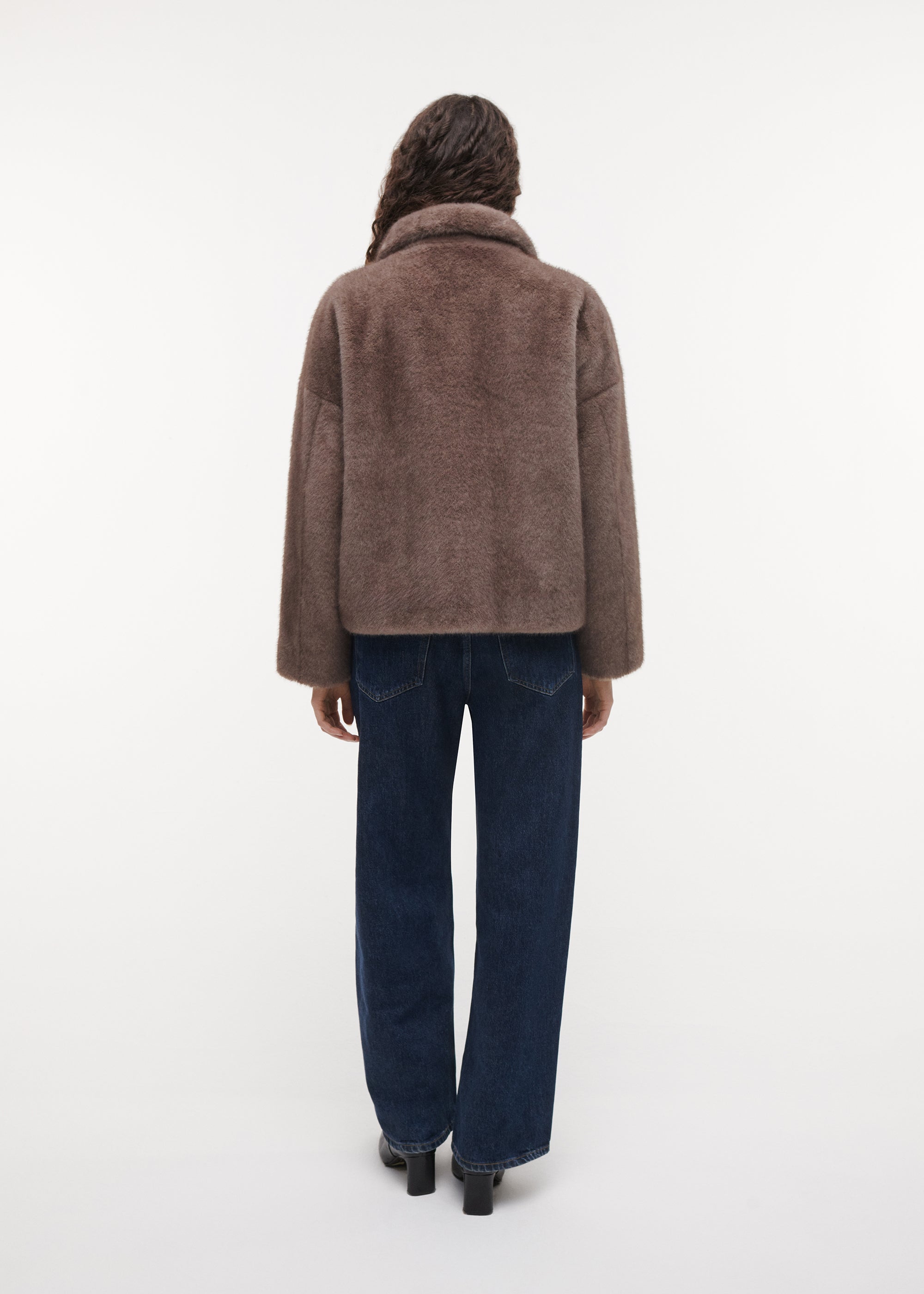 FAJE Reversible Faux Fur Jacket | Pebble