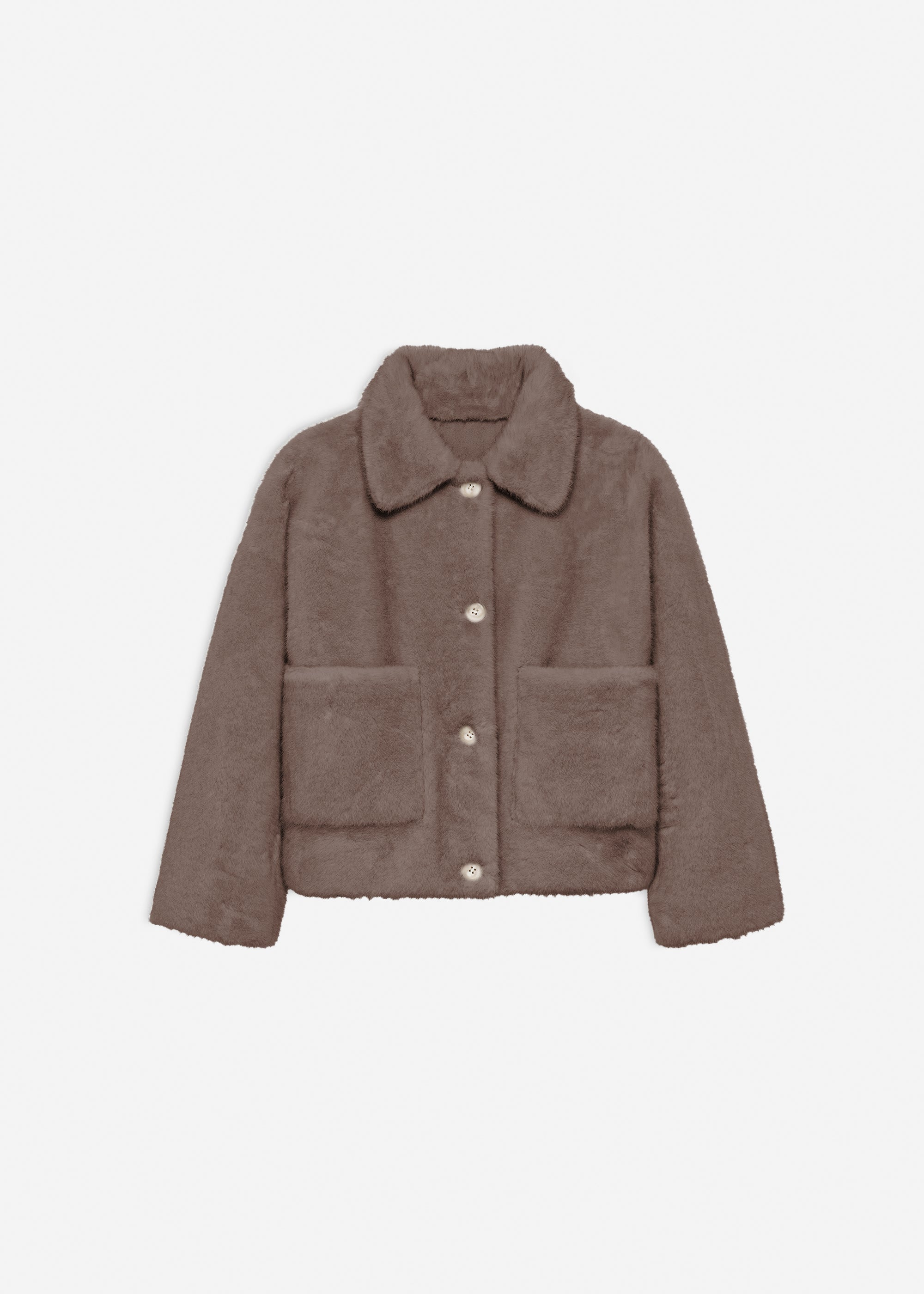 FAJE Reversible Faux Fur Jacket | Pebble
