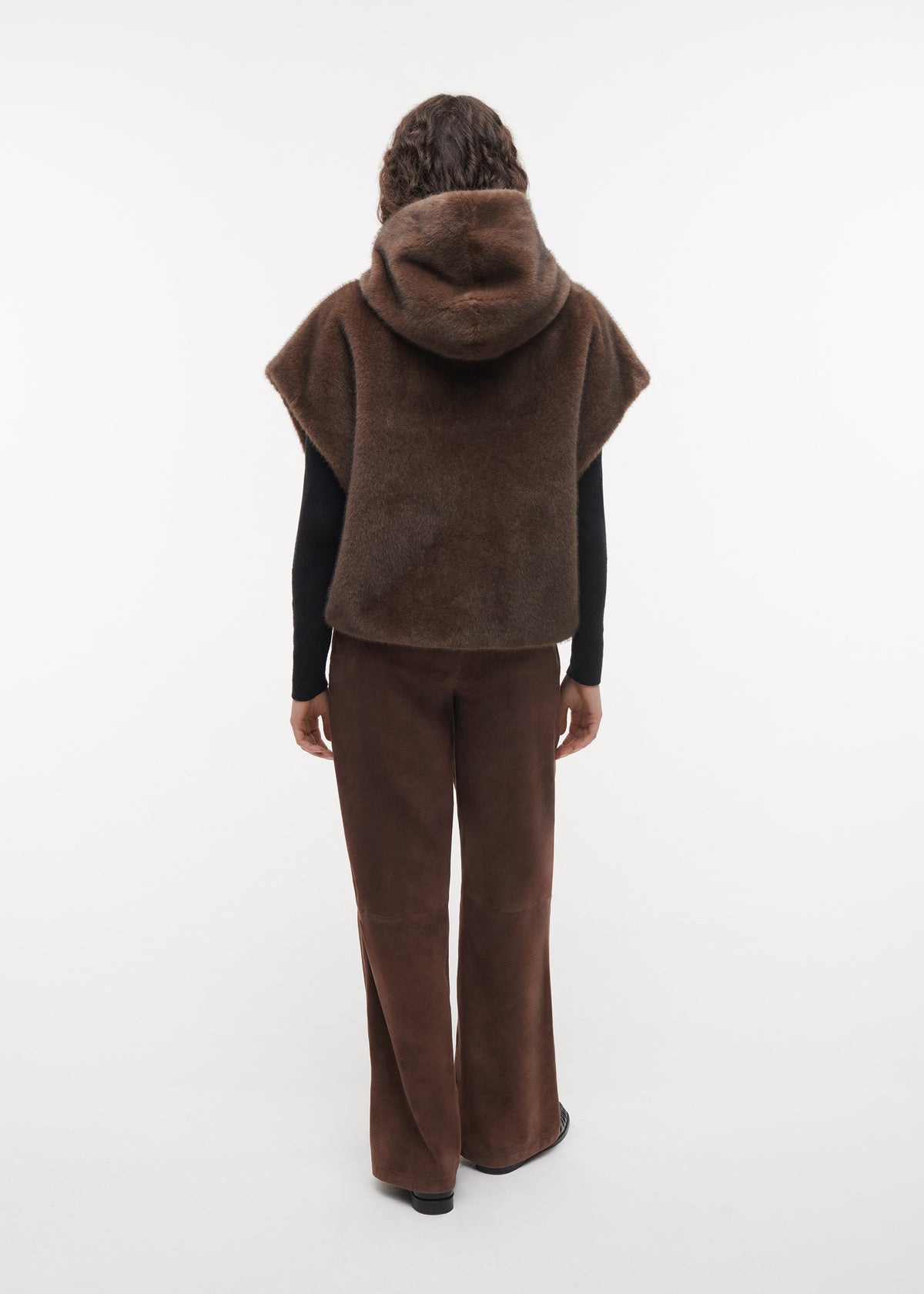 OLENA Reversible Faux Fur Gilet | Choco