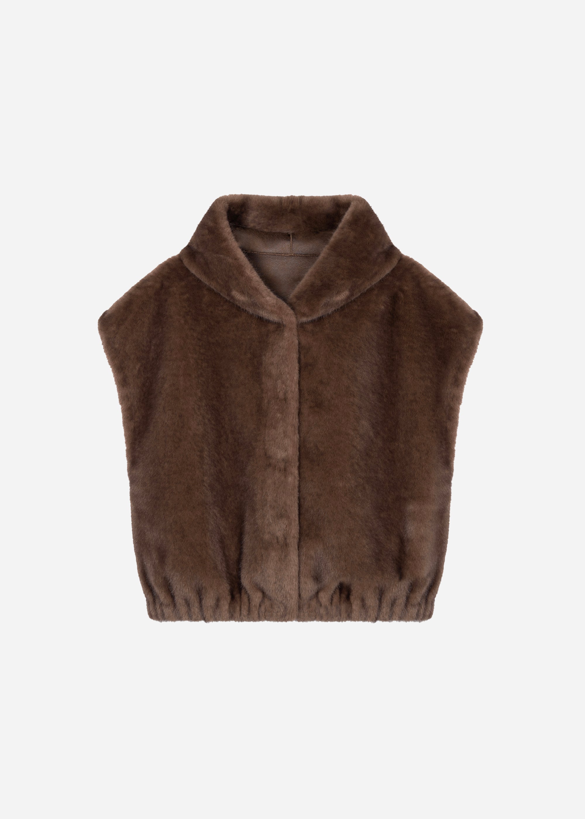 OLENA Reversible Faux Fur Gilet | Choco
