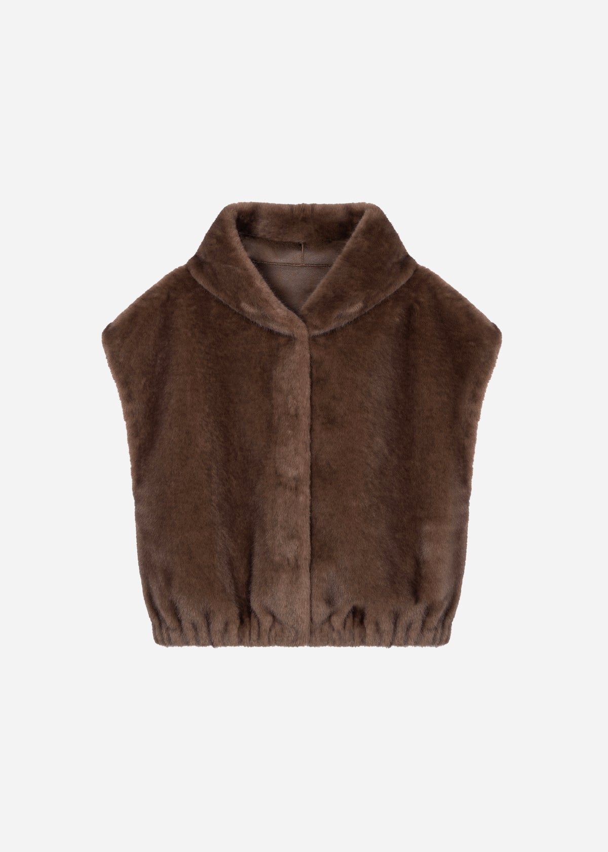 OLENA Reversible Faux Fur Gilet | Choco
