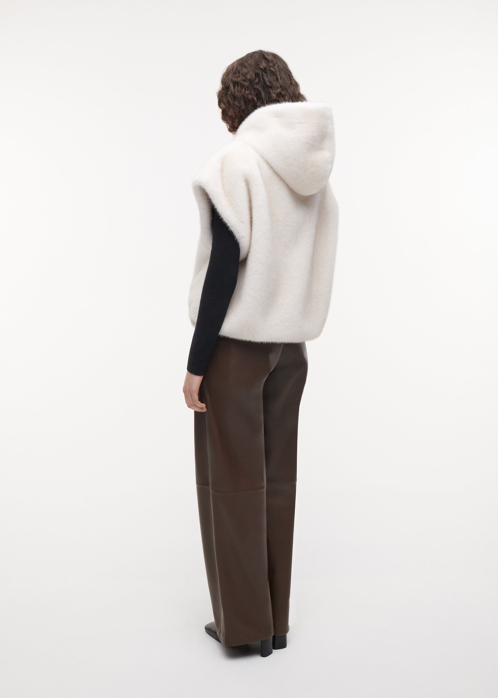 OLENA Reversible Faux Fur Gilet | Ecru