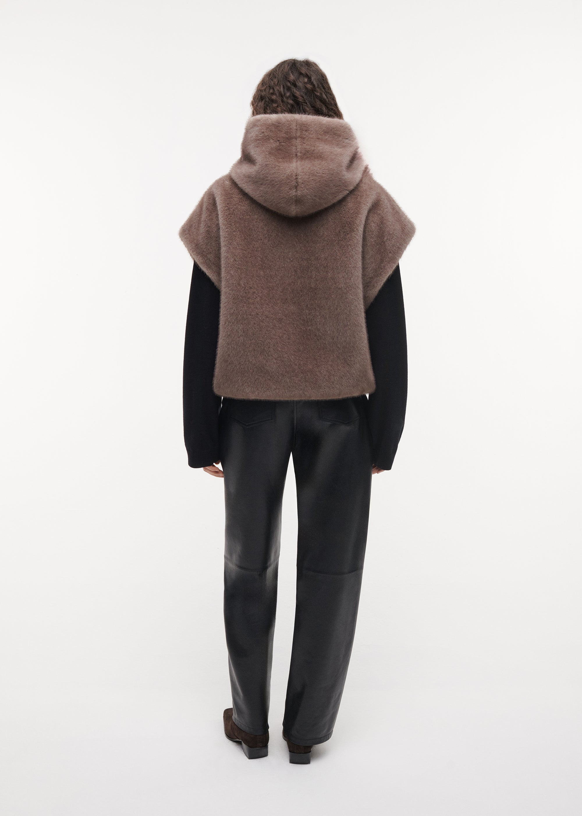 OLENA Reversible Faux Fur Gilet | Pebble