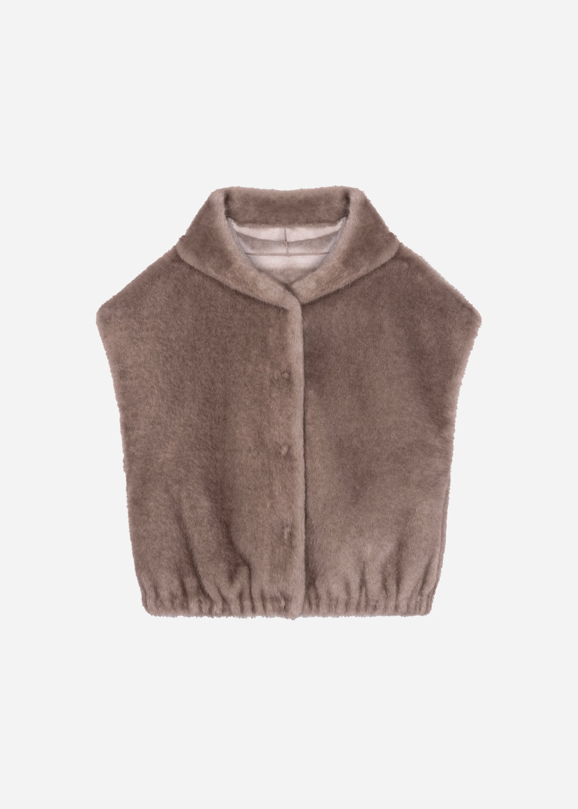 OLENA Reversible Faux Fur Gilet | Pebble