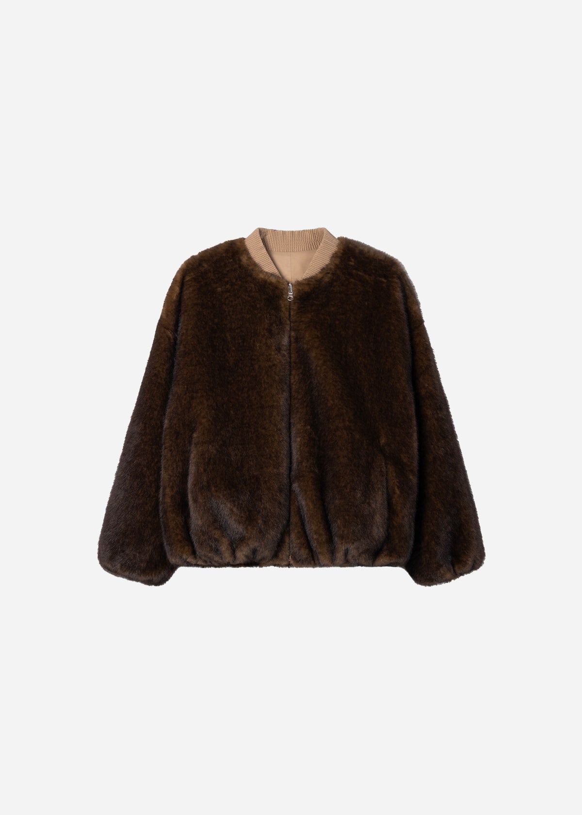 ETTA Faux Fur Bomber Jacket | Choco
